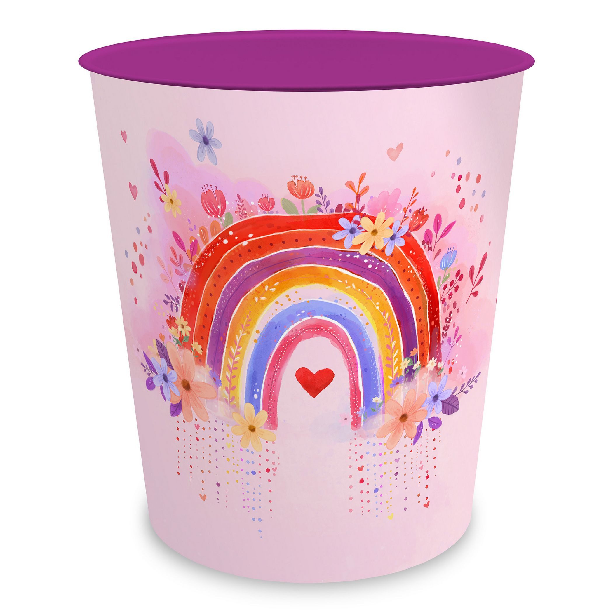 itenga Papierkorb itenga Papierkorb für Kinder - Motiv Regenbogen - RAINBOW DREAMS - ca.