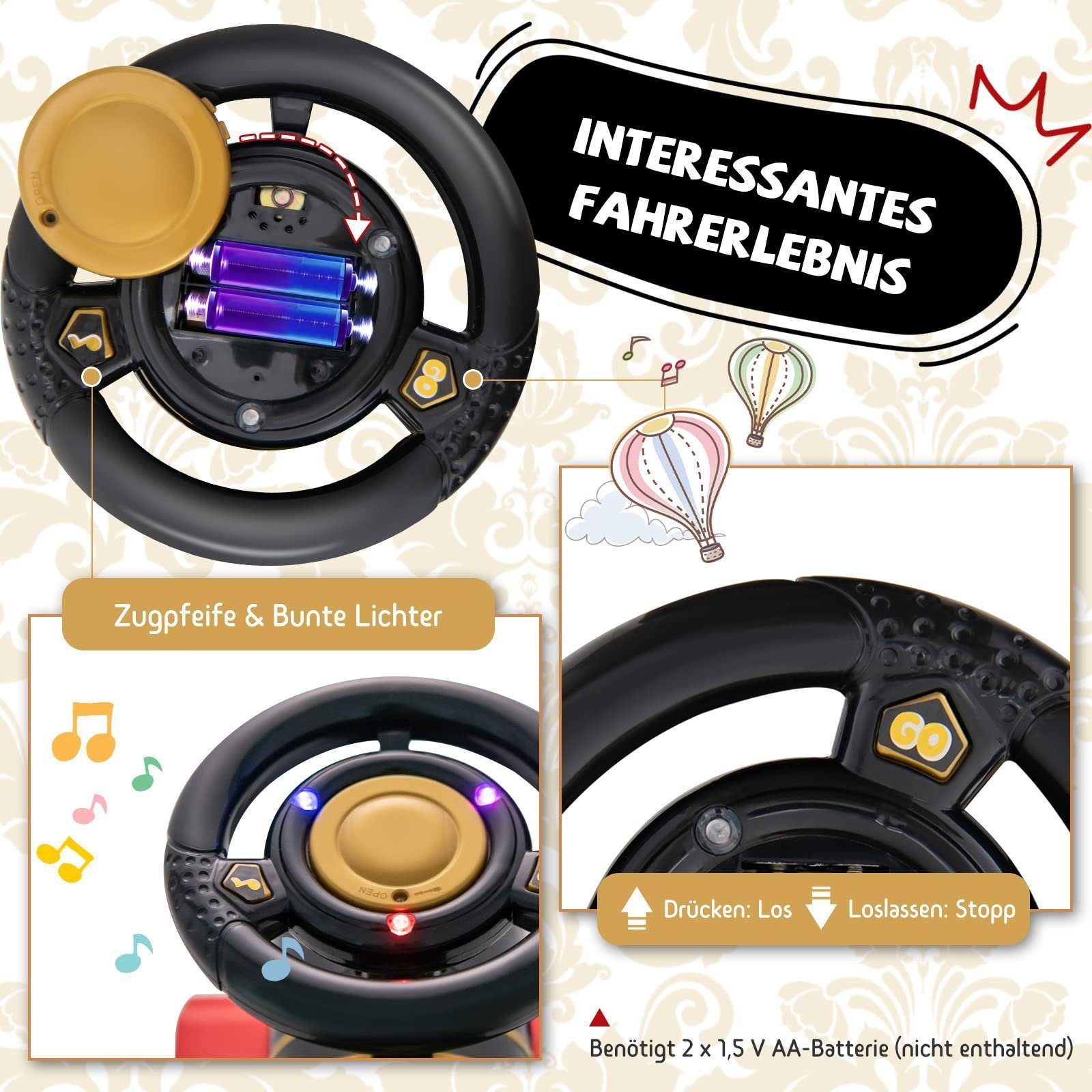 COSTWAY Spielzeug-Eisenbahn 6V Kinder Modelleisenbahn günstig online kaufen