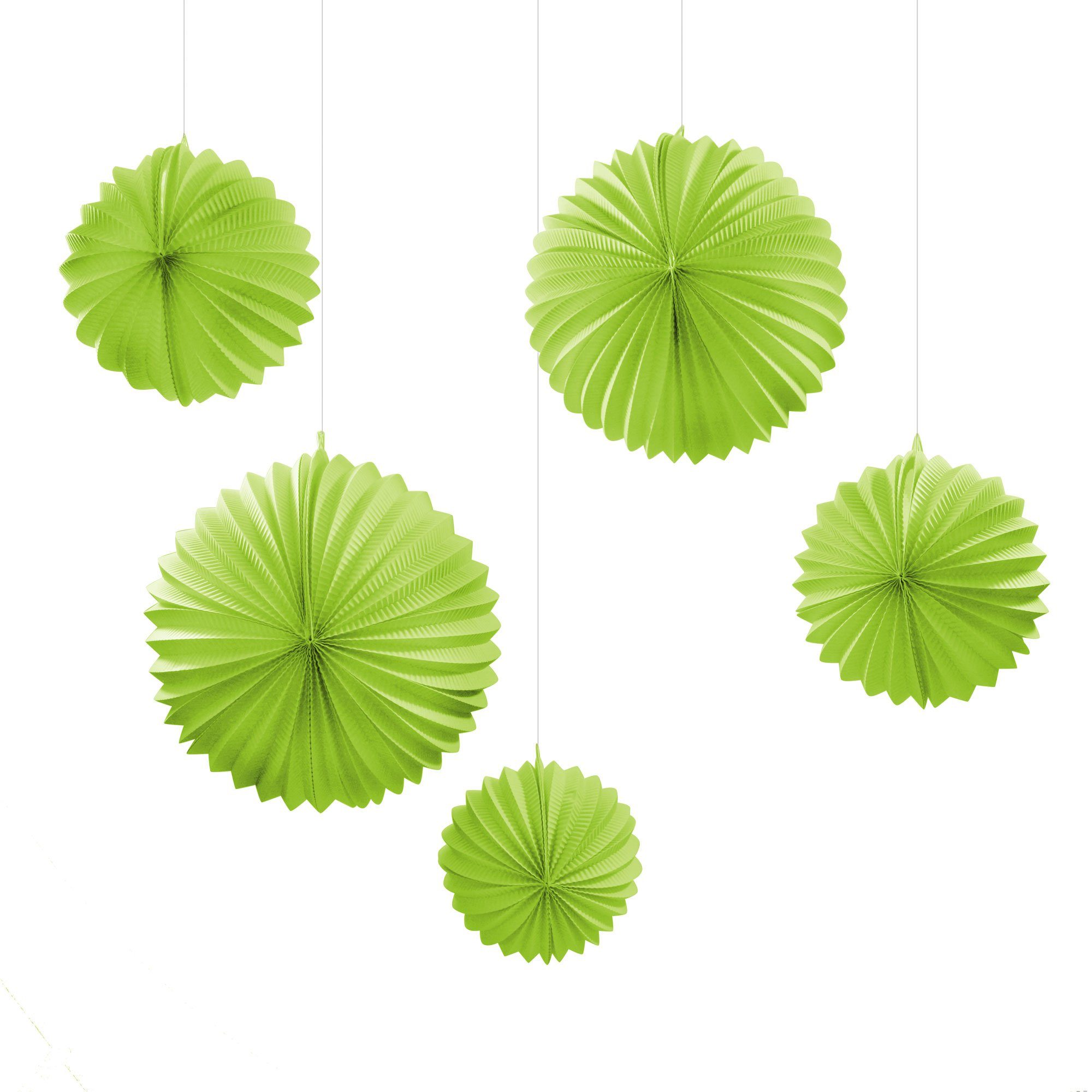 Frau WUNDERVoll Lampion 5 Светодиодные китайские фонарики - maigrün, 3 x Ø 19 cm, 2 x Ø 27,5 cm