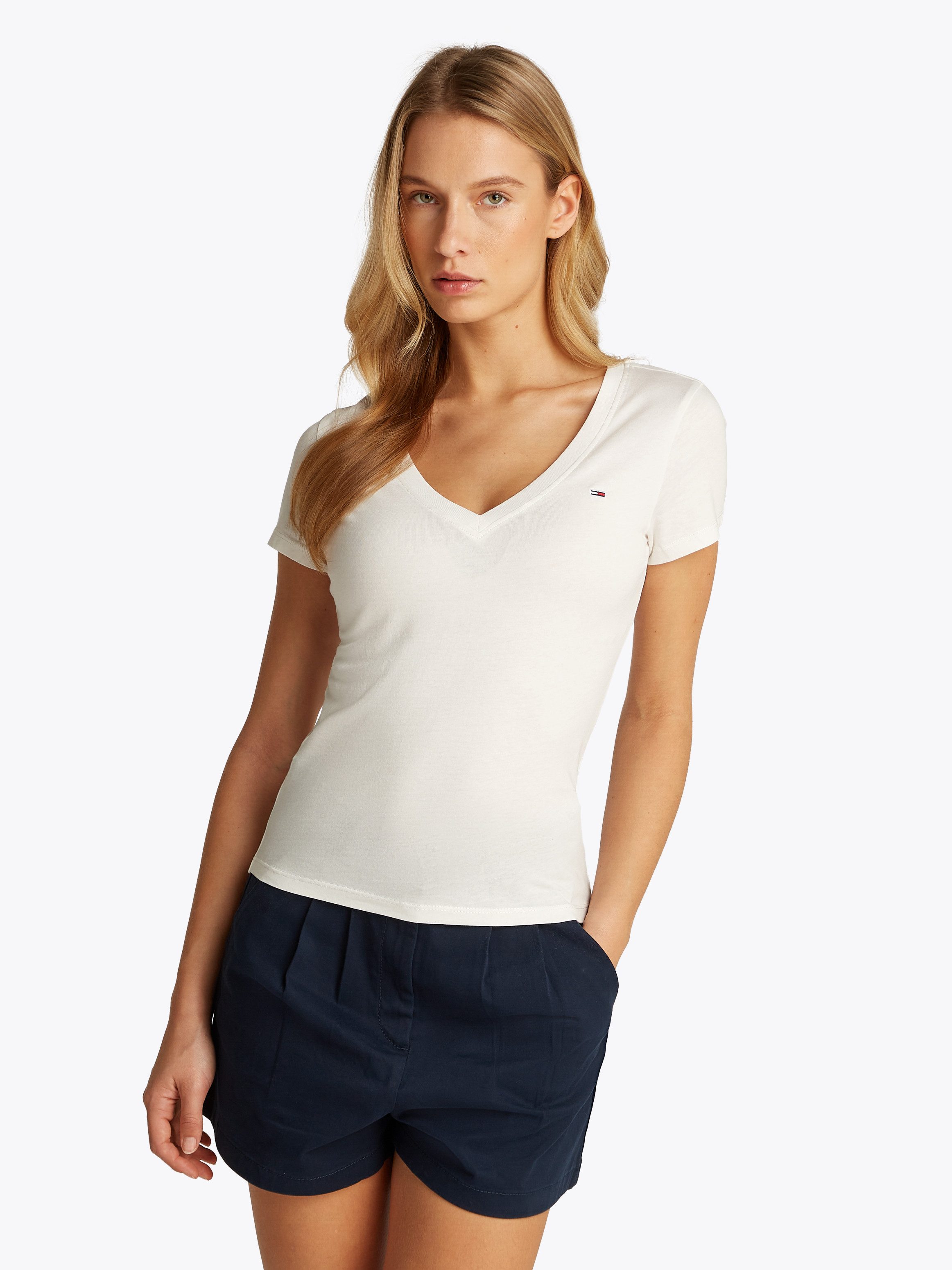 Tommy Jeans T-Shirt TJW 2PACK V-NECK TEE (Packung, 2-tlg., 2-er Pack) mit L günstig online kaufen