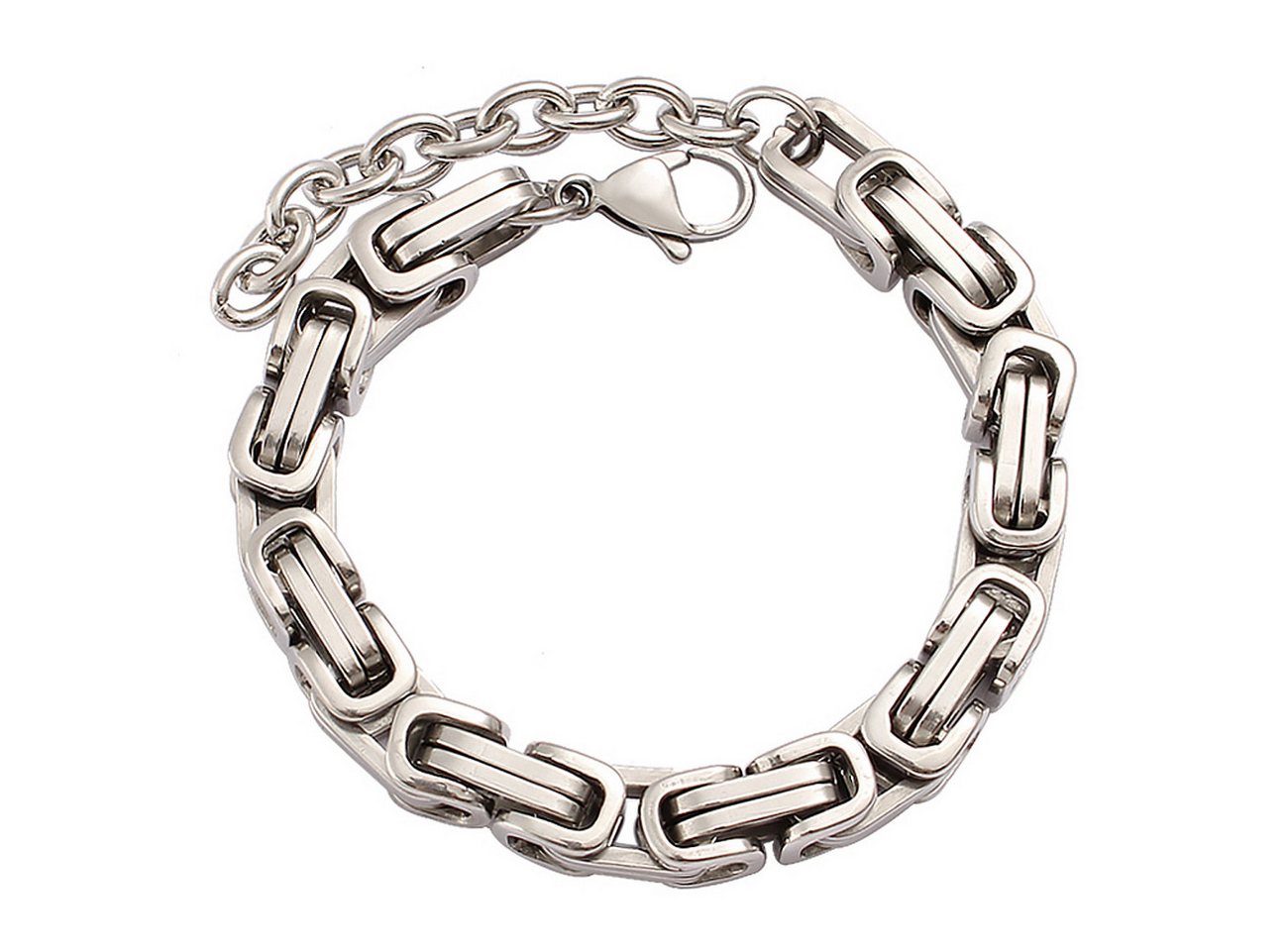 KARMA Königsarmband Armband Edelstahl Herren Damen 17+4 cm einstellbar PVD beschichtet (Silber Stahlschmuck Hypoallergen wasserfest, Breiten 4/5/6/8 mm, sicherer Karabinerverschluss), Herrenarmband Damenarmband Lange Haltbarkeit