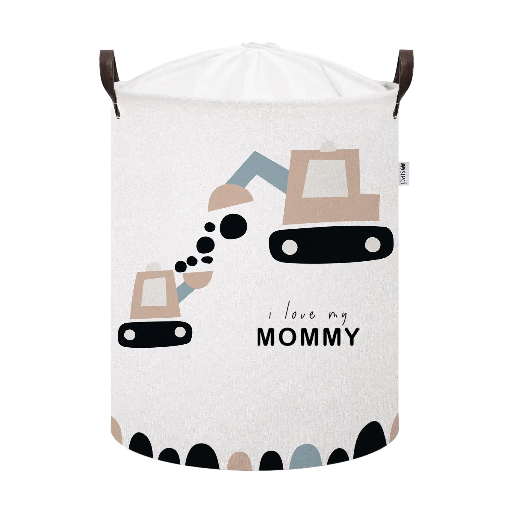 Sipo Aufbewahrungsbox (Set, 1 St., 1er Set, 2er Set. 3er Set), Kinder Aufbewahrungskorb mit Bagger-Motiv, 43 L