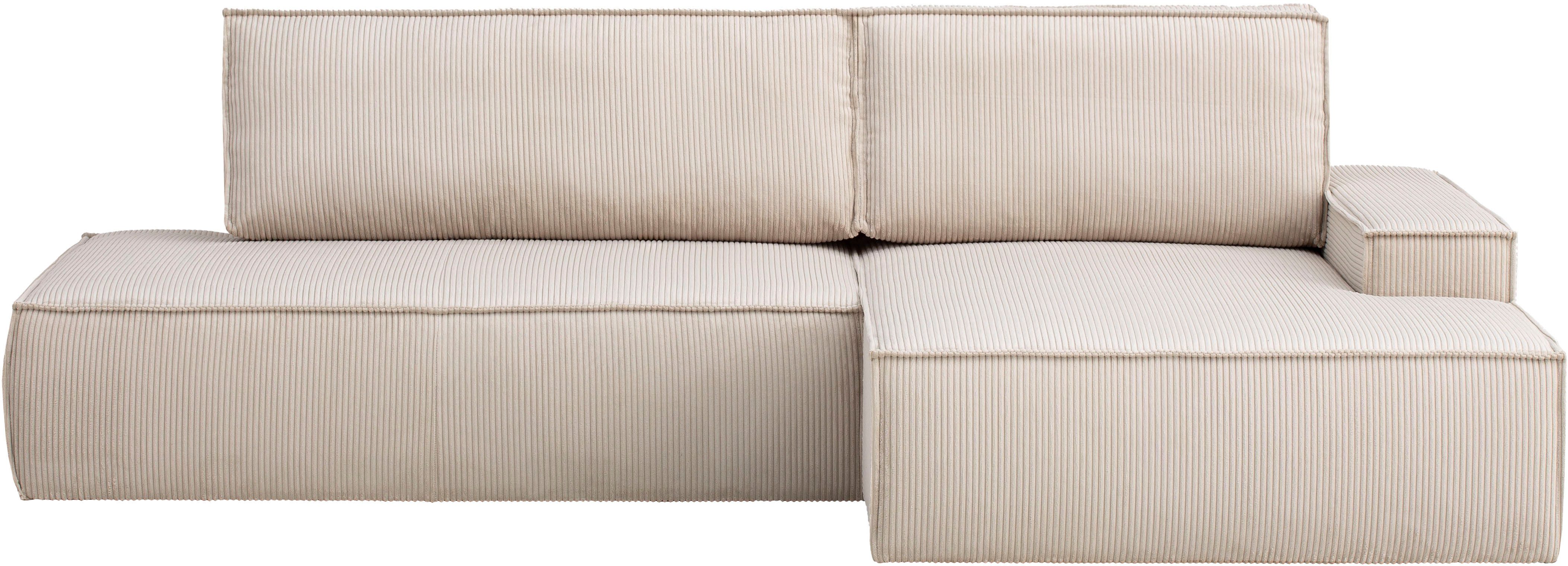 Home affaire Ecksofa "SHERWOOD, Schlafsofa in L-Form offen (275cm), Cord, L günstig online kaufen