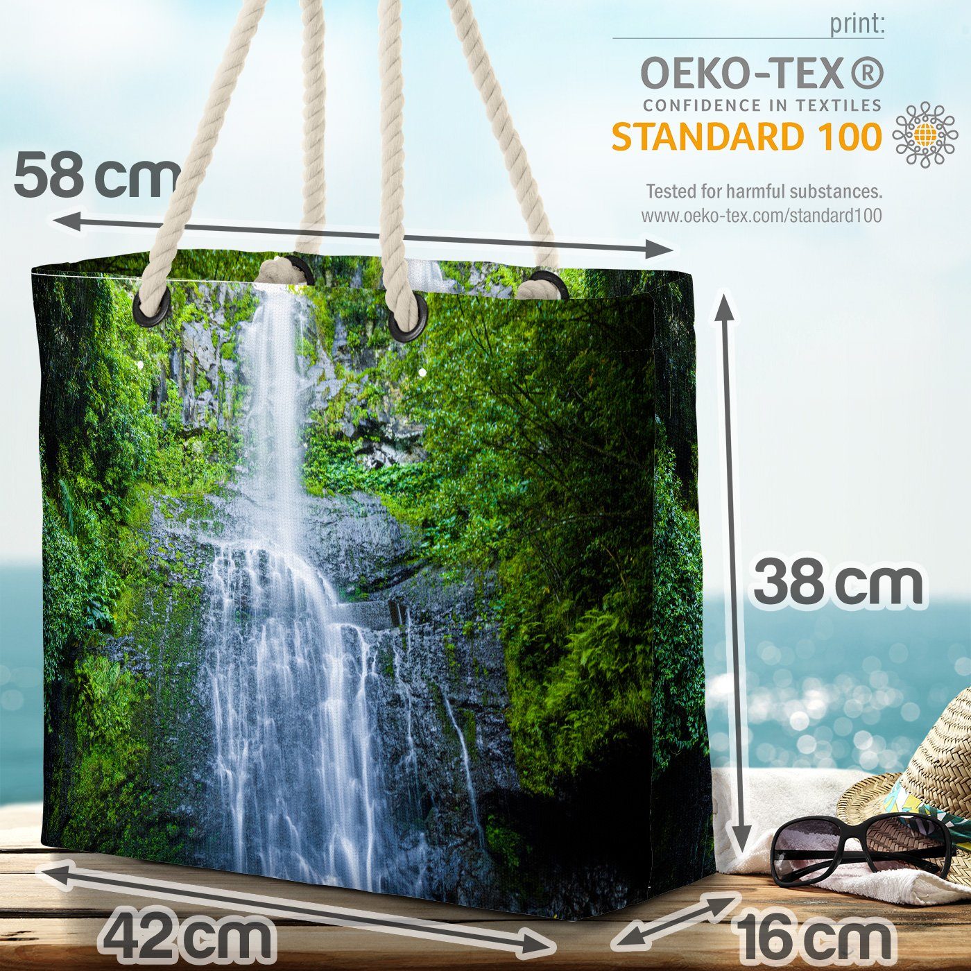 Fluss See Beach Dschungel Maui Quelle Strandtasche Hawaii (1-tlg), Wasser Wasserfall Safari Bag Reise VOID