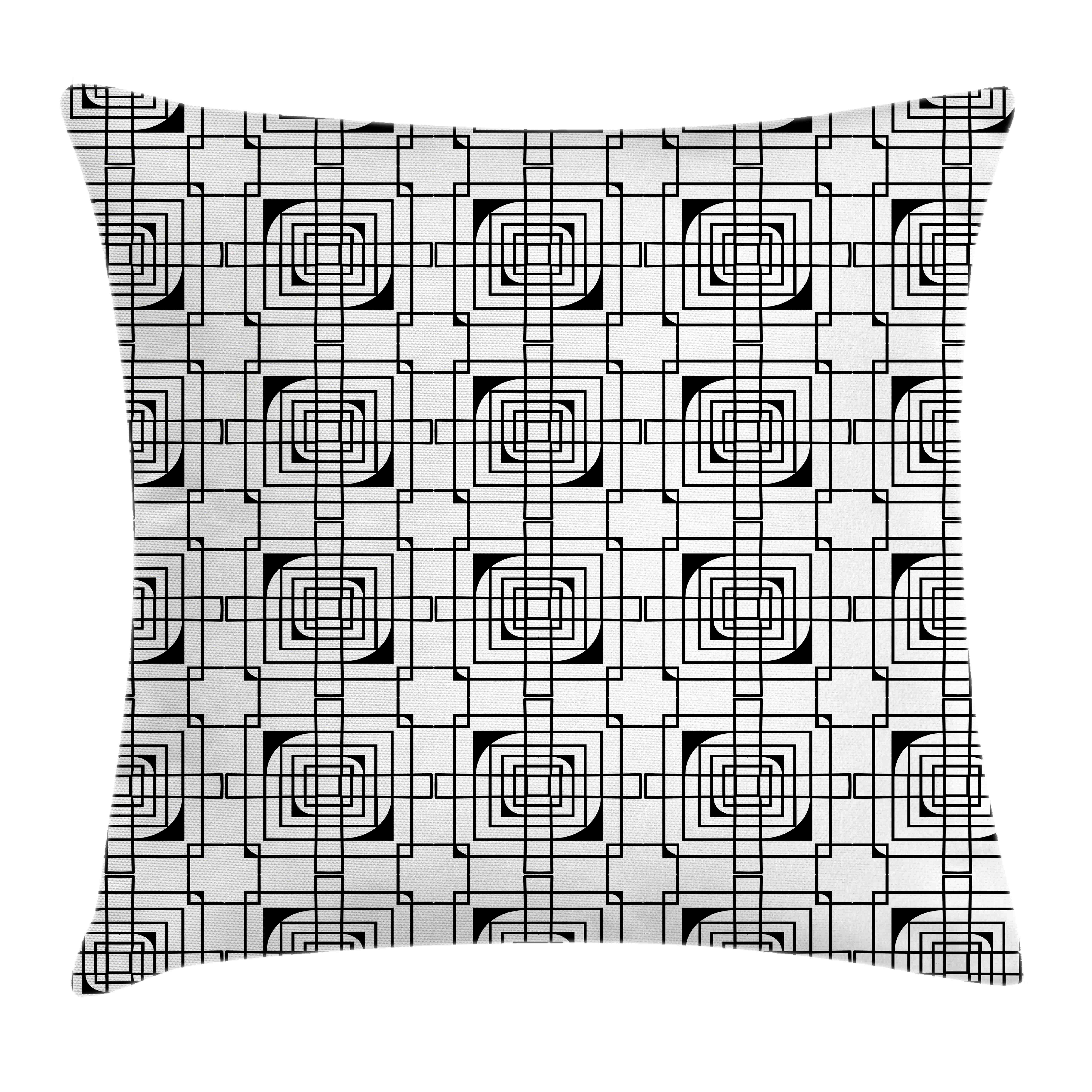 Beidseitiger Kissenbezüge Abakuhaus (1 Farben Waschbar Stück), Geometrisch Artwork Konzentrische Kissenhülle Reißverschluss Formen mit mit Farbfesten Klaren Druck,