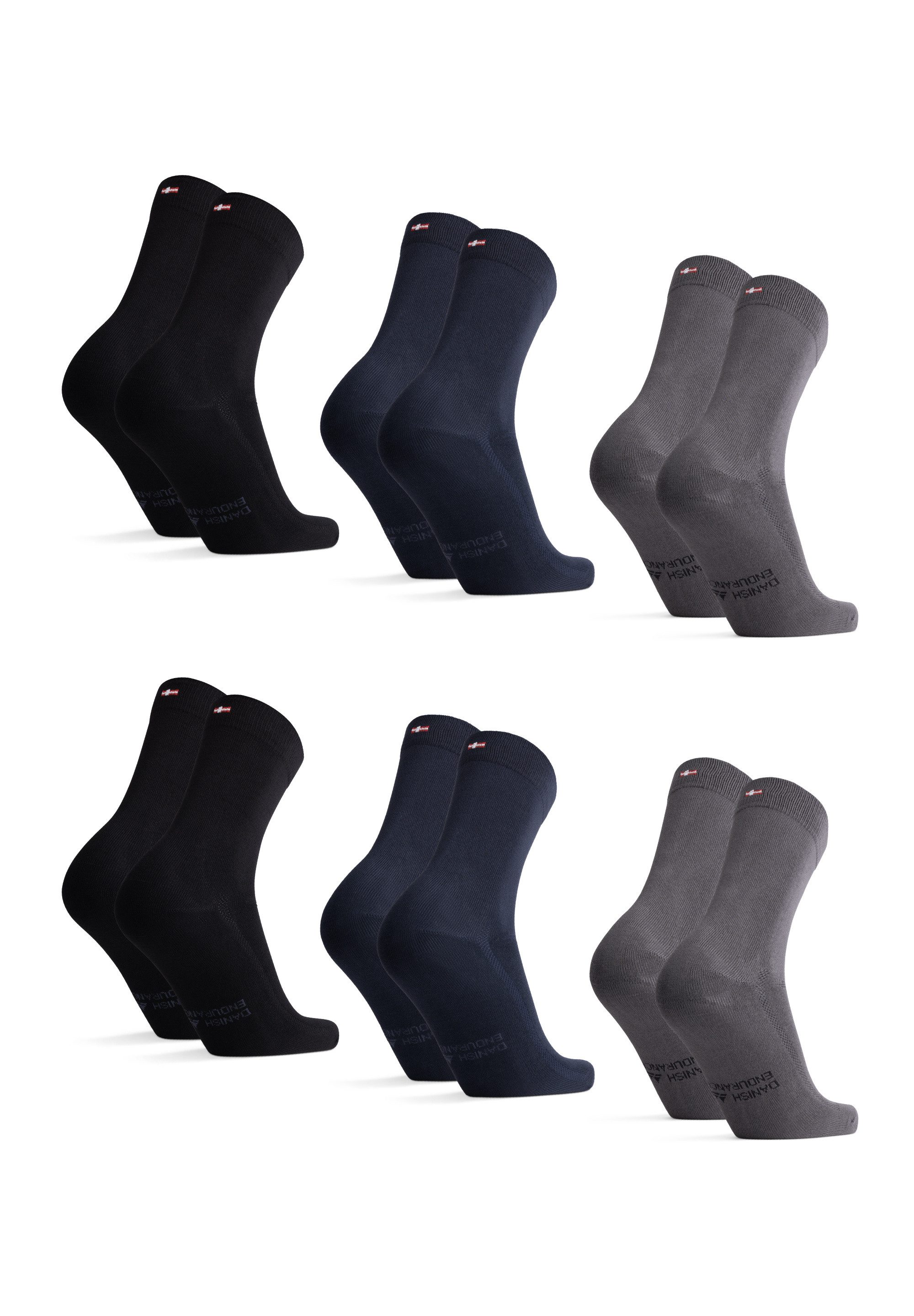 DANISH ENDURANCE Basicsocken Bamboo Business (6-Paar) Ultraweich, Unisex, halten die Füße frisch & trocken
