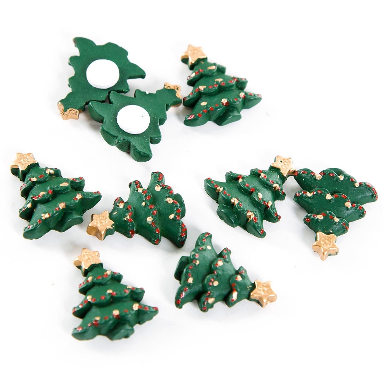 Logbuch-Verlag Dekofigur 10 mini Tannenbäume zum Kleben Weihnachtsdeko 2,5 cm