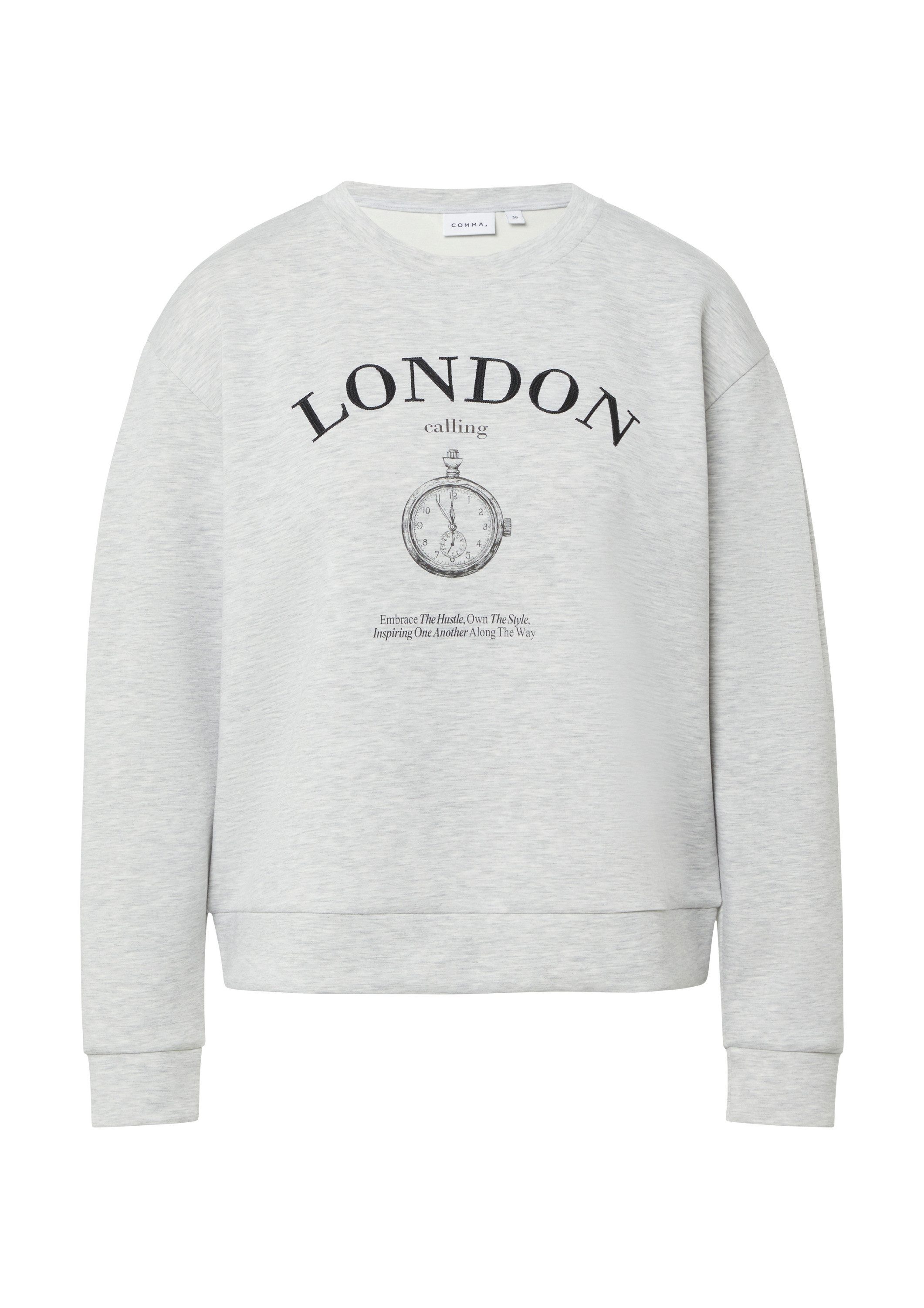comma Sweatshirt Sweatshirt Sweatshirt im Relaxed Fit mit 3D-Applikation günstig online kaufen