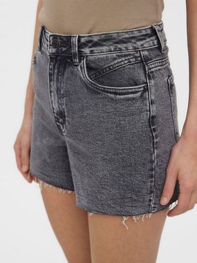 Vero Moda Jeansshorts Kurze Denim Jeans Shorts mit Fransen VMBRENDA (1-tlg) 4110 in Grau
