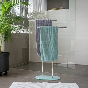 bremermann Handtuchhalter Stand-Handtuchhalter freistehend, 2 Stangen, Handtuchständer, weiß