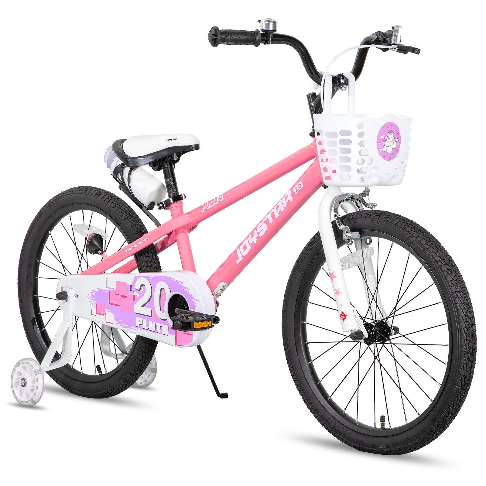 JOYSTAR Kinderfahrrad 12/14 /16/18/20 Zoll fahrrad für Jungen und Mädchen 3-12 Jahre, Mit Korb, Stützrädern, Fahrradklingel, Flaschenhalter, Kettenabdeckung