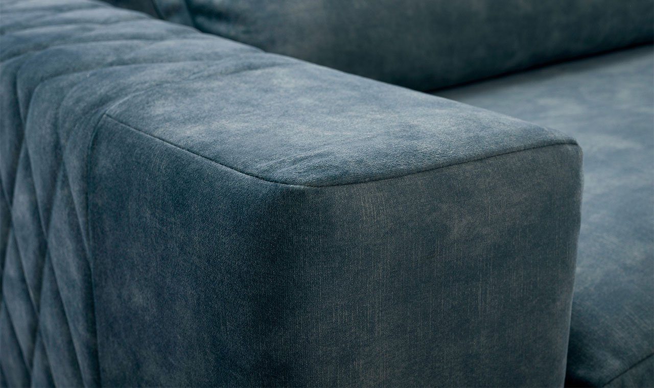 - Couch MKS Ecksofa KORNI, Dunkelblau Polstersofa - Wohnlandschaft L-Form MÖBEL Gemütlich Torre