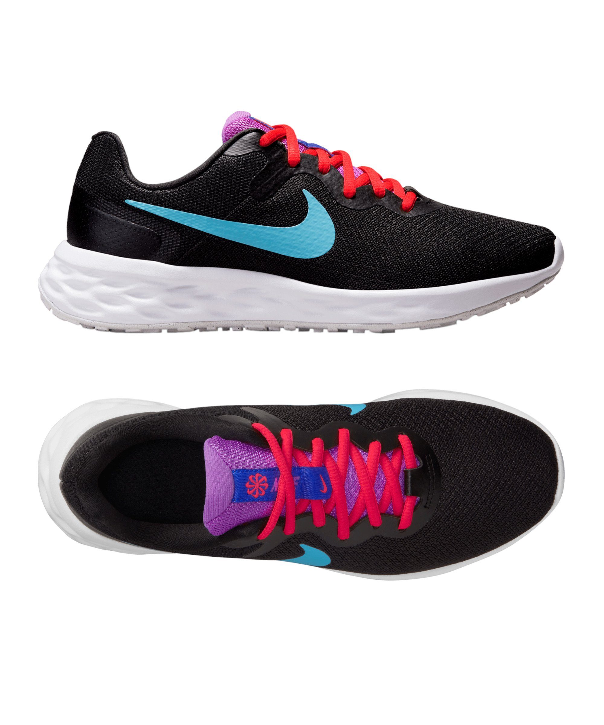 Nike Revolution 6 Damen F011 schwarzblaurot Laufschuh Laufschuh