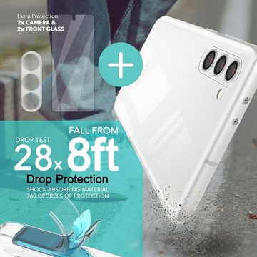 Nalia Smartphone-Hülle Samsung Galaxy S23 Plus, Klare Silikon Hülle / 2x Display- & Kameraschutz / Transparentes Cover