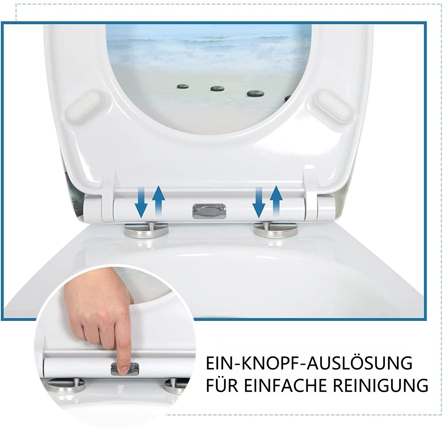 Woltu WC-Sitz (1-St), Toilettendeckel mit Absenkautomatik Premium