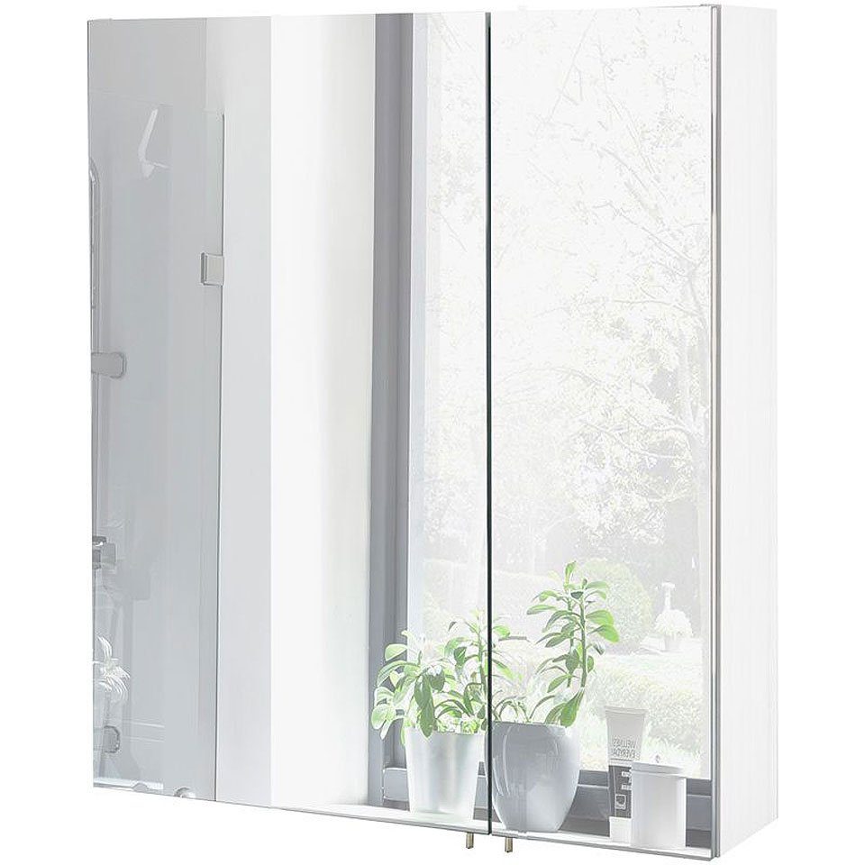 Lomadox Spiegelschrank Lumo DALIAN-04 weiß glanz, BxHxT: ca. 60x70,7x16cm