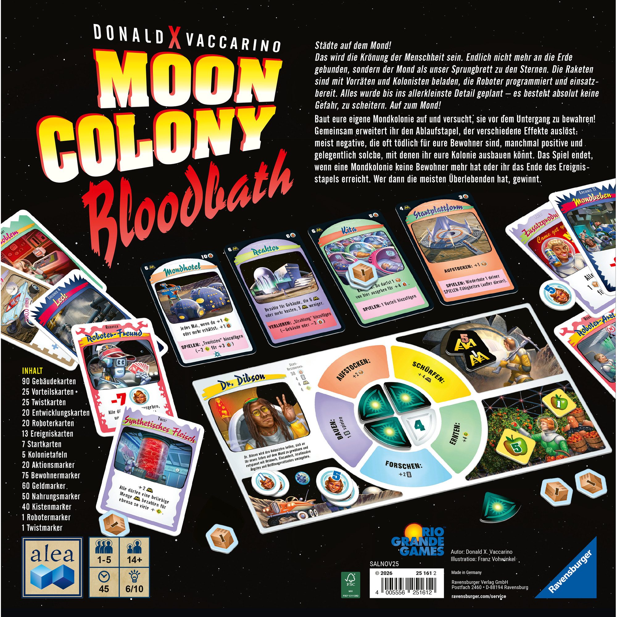 Ravensburger Spiel Moon Colony Bloodbath, Gesellschaftsspiel & Brettspiel, Made in Germany