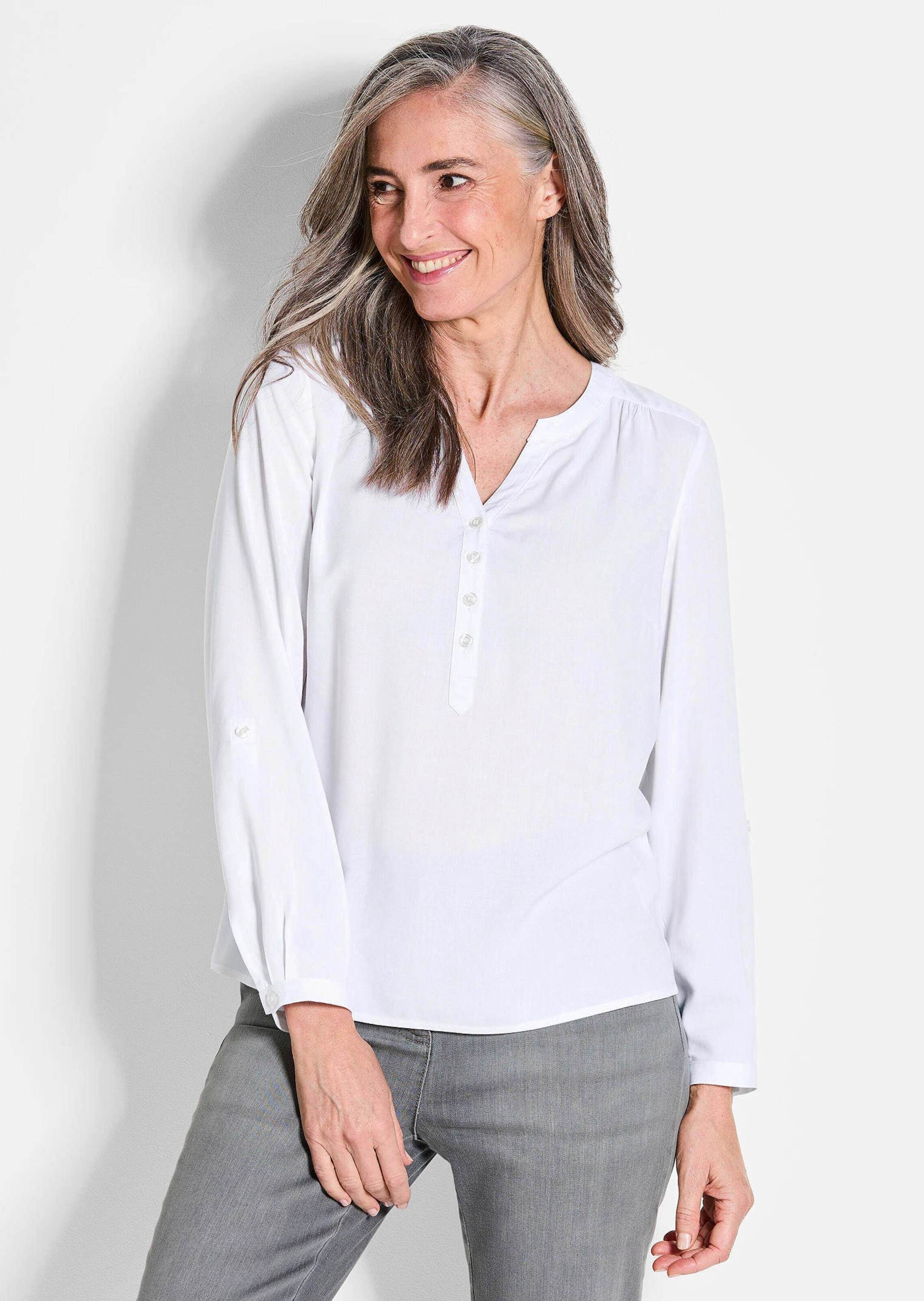 GOLDNER Schlupfbluse Elegante Viskosebluse mit V-Ausschnitt Luftige Bluse m günstig online kaufen