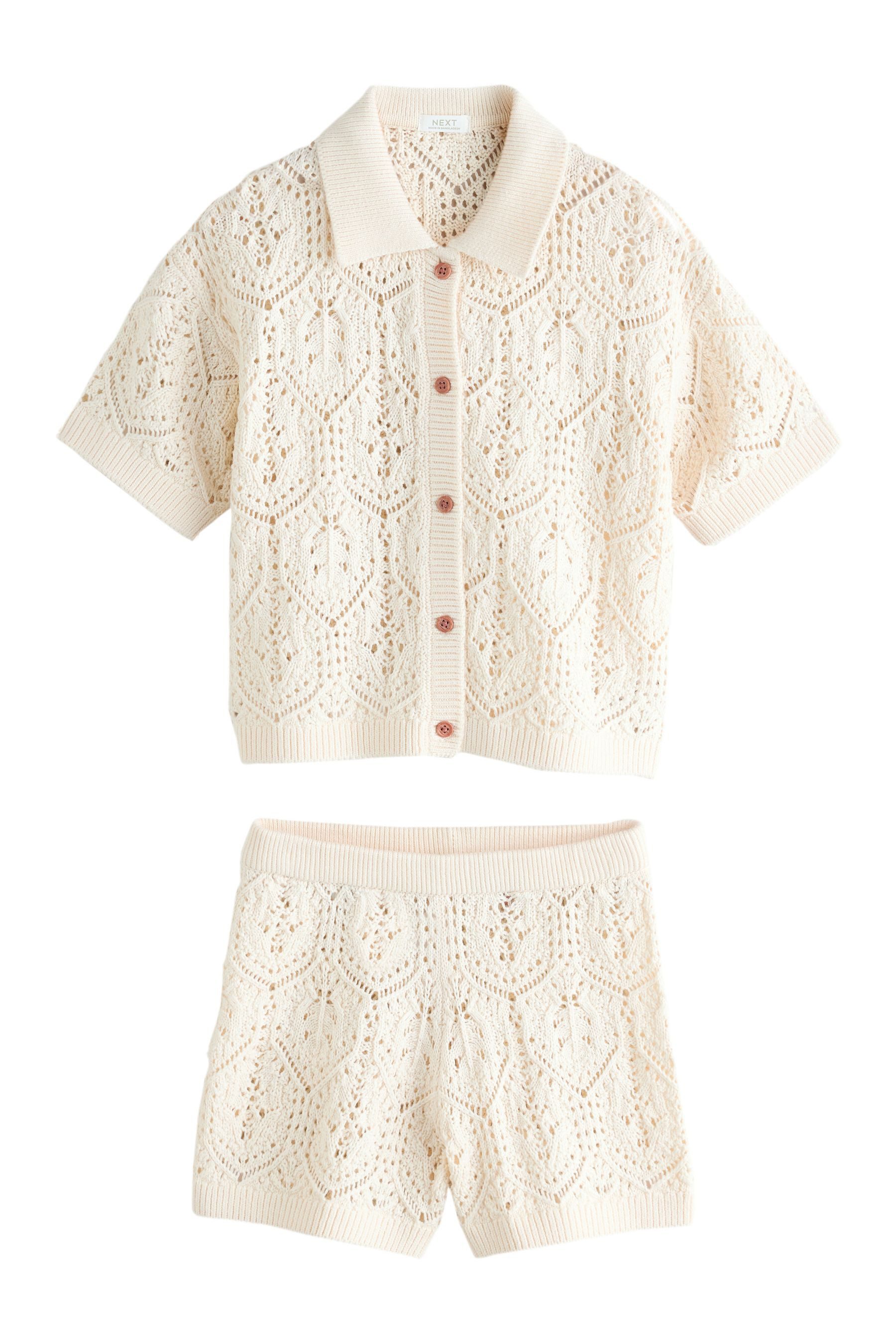 Shirt & Shorts Strickhemd und Shorts im Set