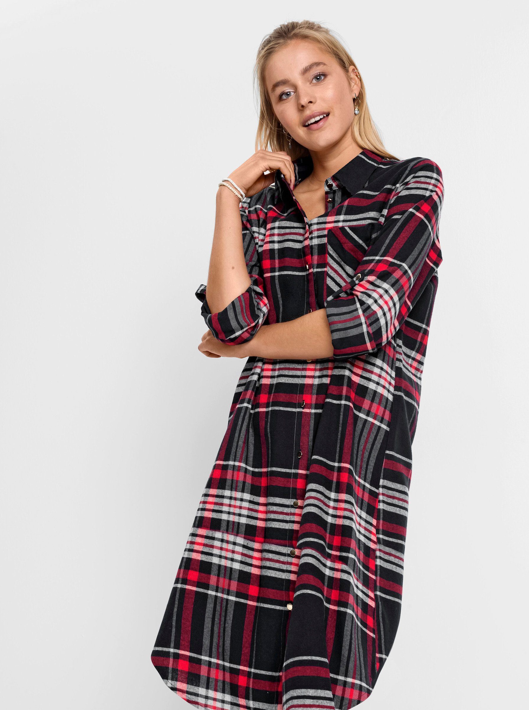 Witt Etuikleid Hemdblusenkleid Langarm