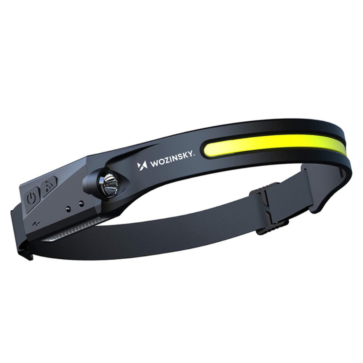 Wozinsky LED Stirnlampe WLC-1200, 230° COB-Licht, Bewegungssensor und XPE-Spotlicht