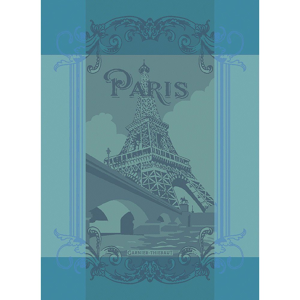 Garnier Thiebaut Geschirrtuch Geschirrtuch Paris Seine Turquoise 56x77 cm, (1-tlg., 1 x Geschirrtuch), jacquard-gewebt