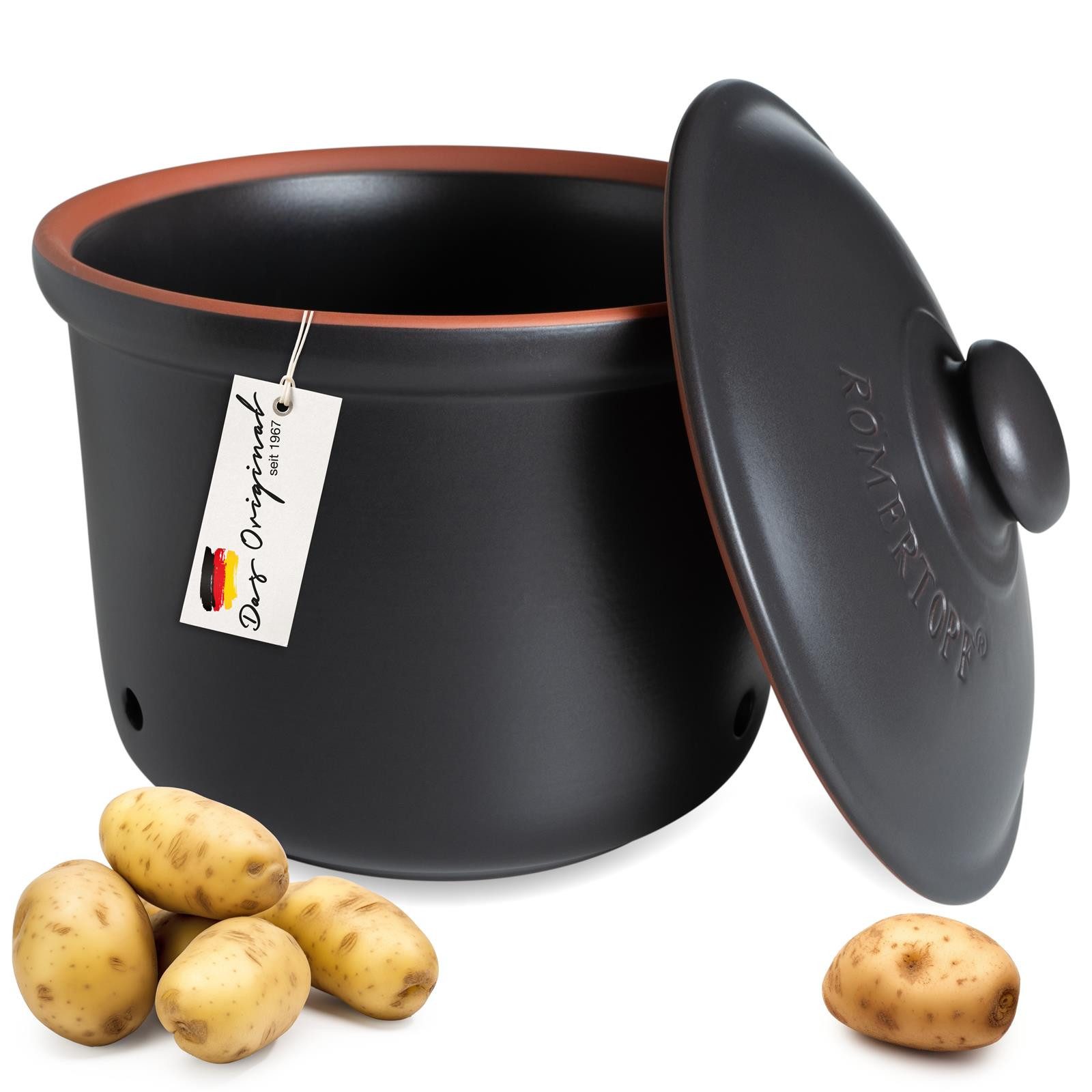 RÖMERTOPF Römertopf Frische-Topf MAXI PLUS - Kartoffeln Aufbewahrung 5,5 Liter, (Frischetopf & Deckel)