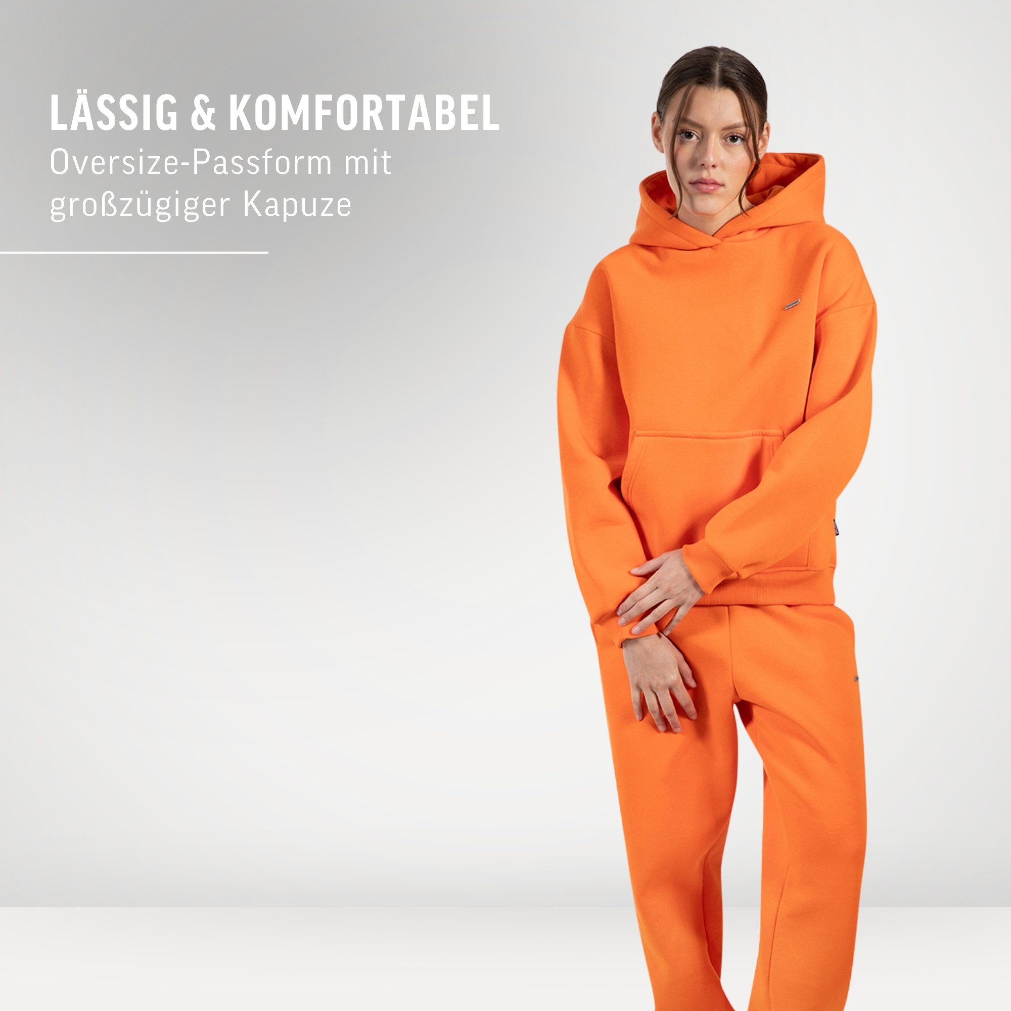 Smilodox Hoodie Lyanna, Oversize Kapuzenpullover Langarm Sweatshirt, weicher Stoff Kängurutasche Bündchen Pulli warm und bequem Streetstyle Alltag