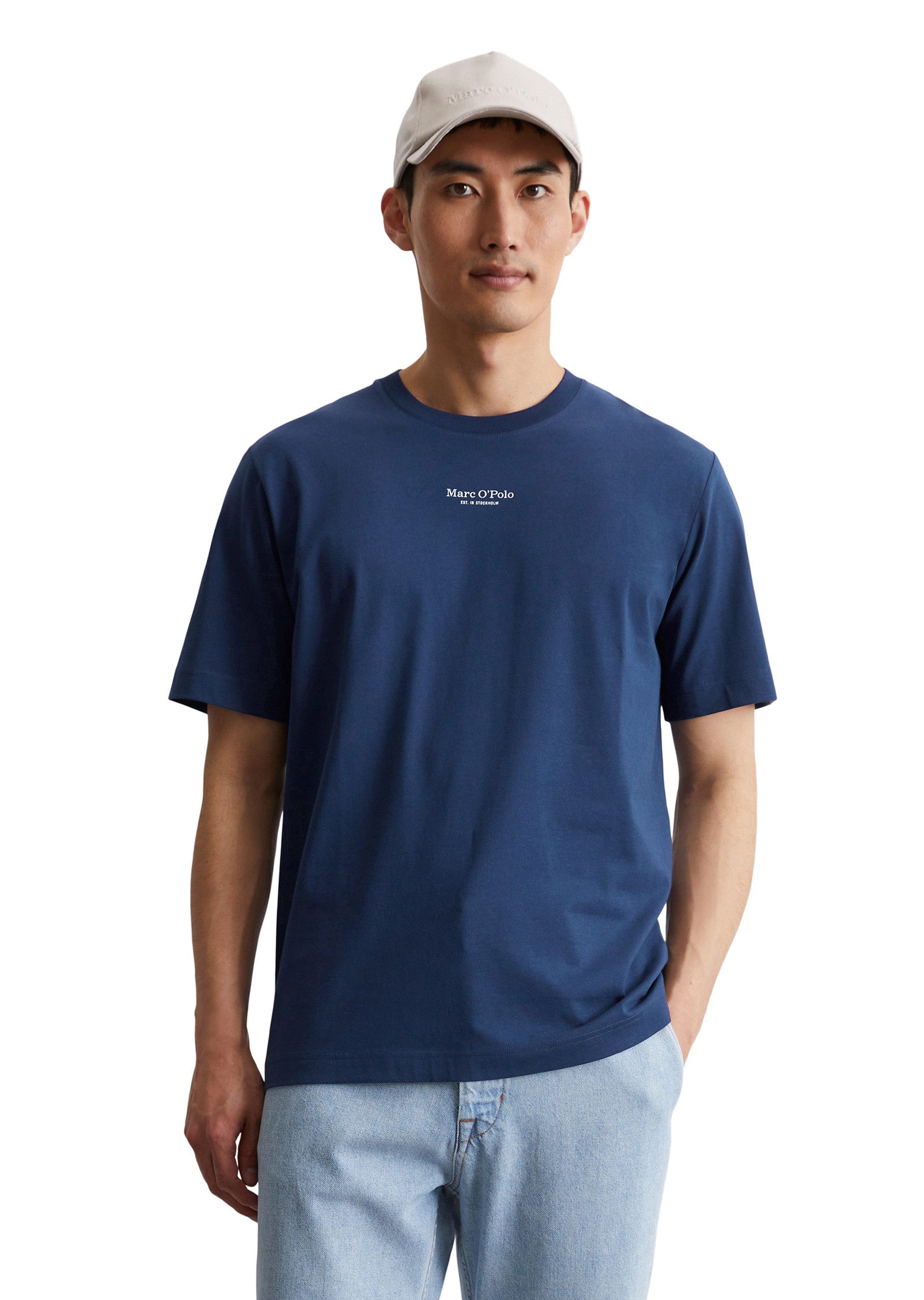 Marc O'Polo T-Shirt ein kleines, dezentes Logo in Kontrastfarbe ziert die Brust