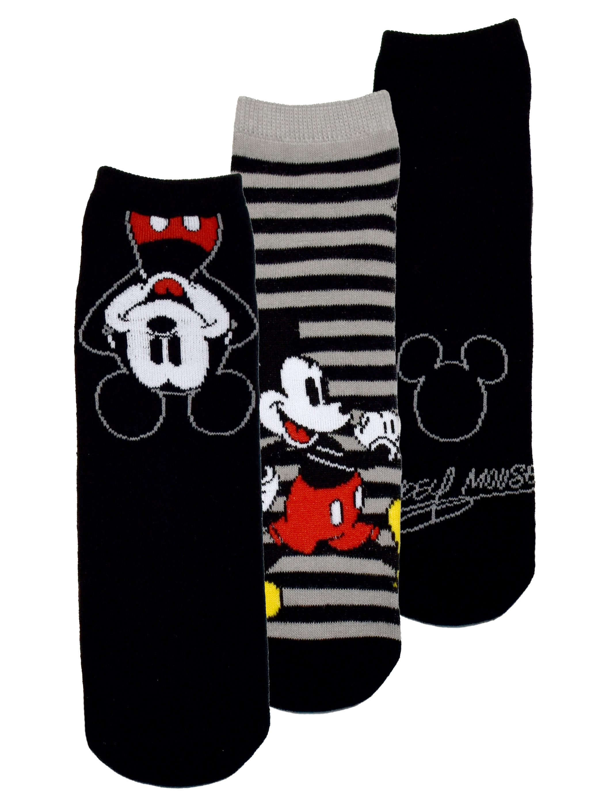 United Labels® Socken Disney Mickey Mouse Socken Sneaker Strümpfe (3er Pack) Originallizenz