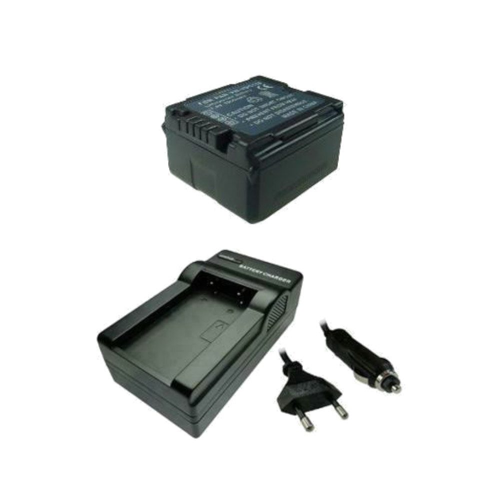 Trade-Shop 2in1 Set passend für Panasonic HDC SD100 SD200 SD300 SD600 Ladegerät + Kamera-Akku Li-Ion 1500 mAh (7,4 V), Für 220V Steckdose und 12V/24V Kfz Zigarettenanzünder