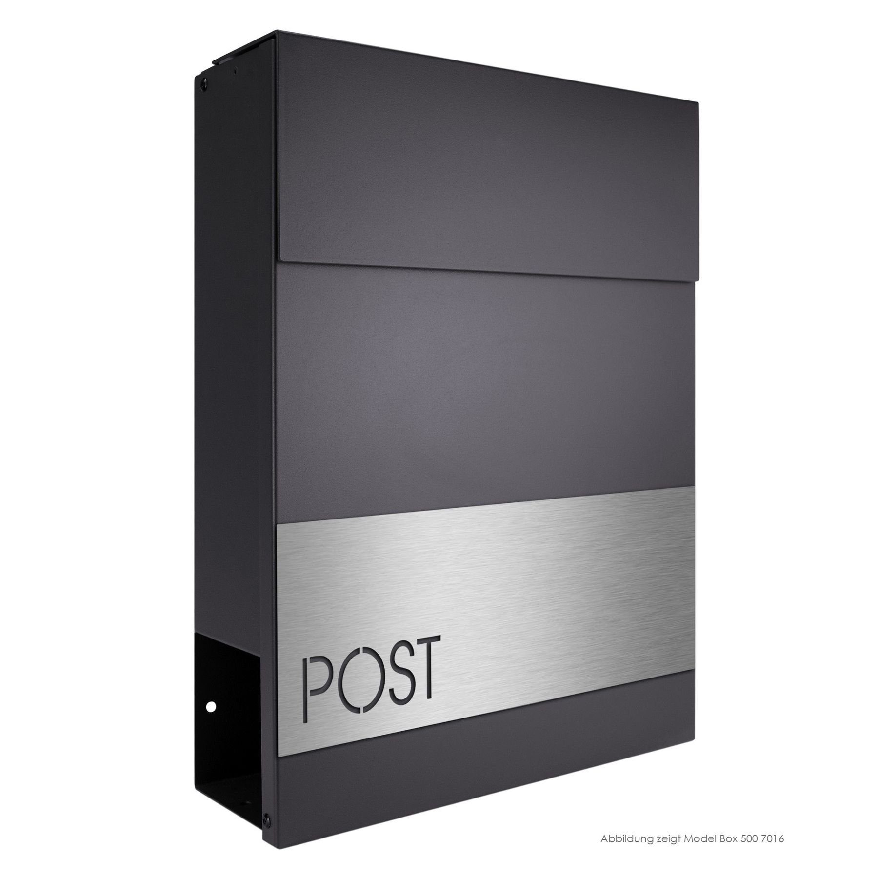 500 Briefkasten modernes Hochwertiger Edelstahl-Motiv-Schild 7016) V4A Box (RAL Design-Briefkasten anthrazit Post MOCAVI MOCAVI