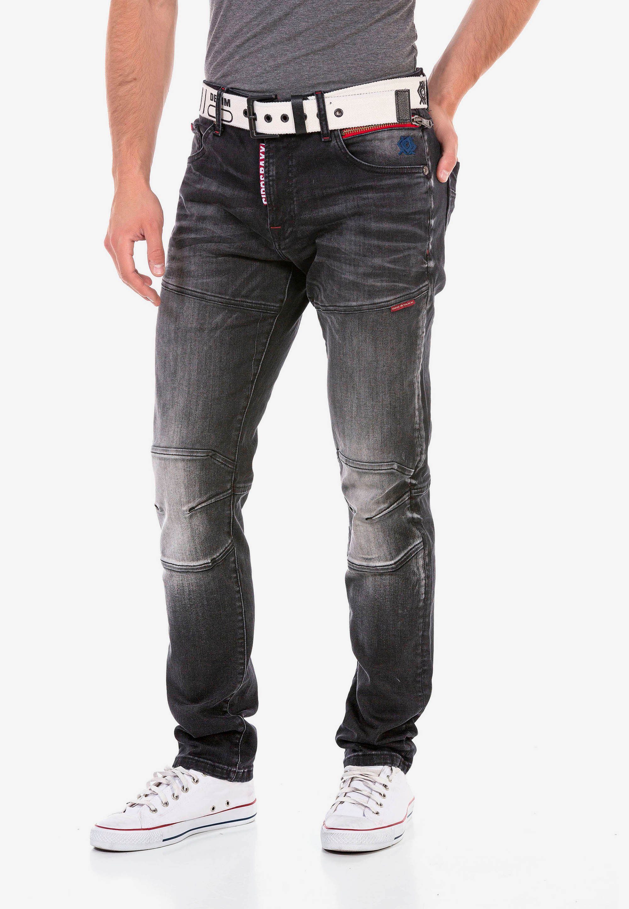 Cipo & Baxx Used-Waschung mit cooler Straight-Jeans