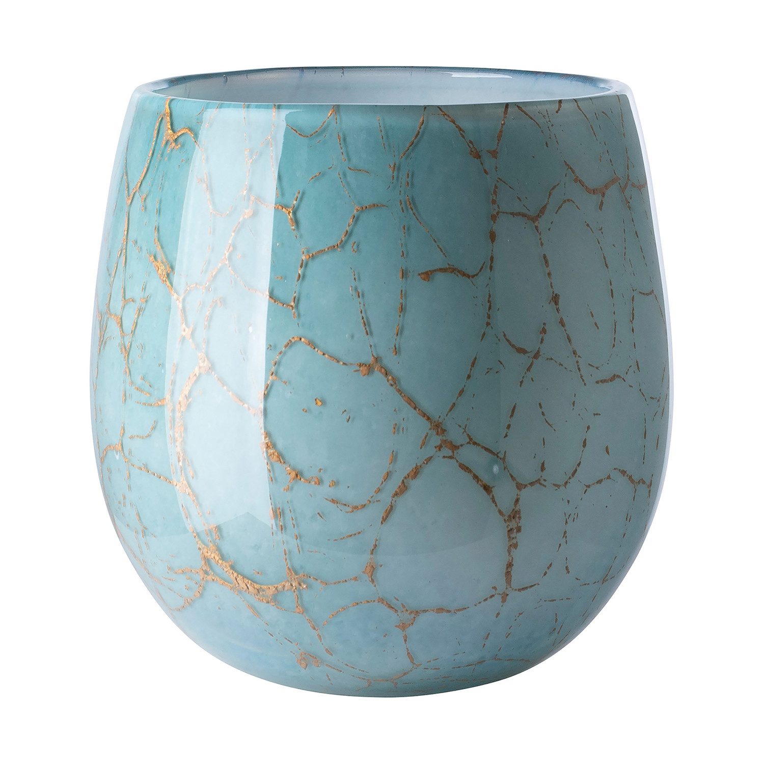 Fink Tischvase COSMIC Vase - gold-grün - Opalglas - H. 22cm x Ø 19cm - Tischvase (1x Vase; Windlicht, 1 St., Blumenvase - Laterne - Tischvase - Kerzenhalter), Blumenvase Laterne Tischvase Kerzenhalter 4-in-1 Dekoration