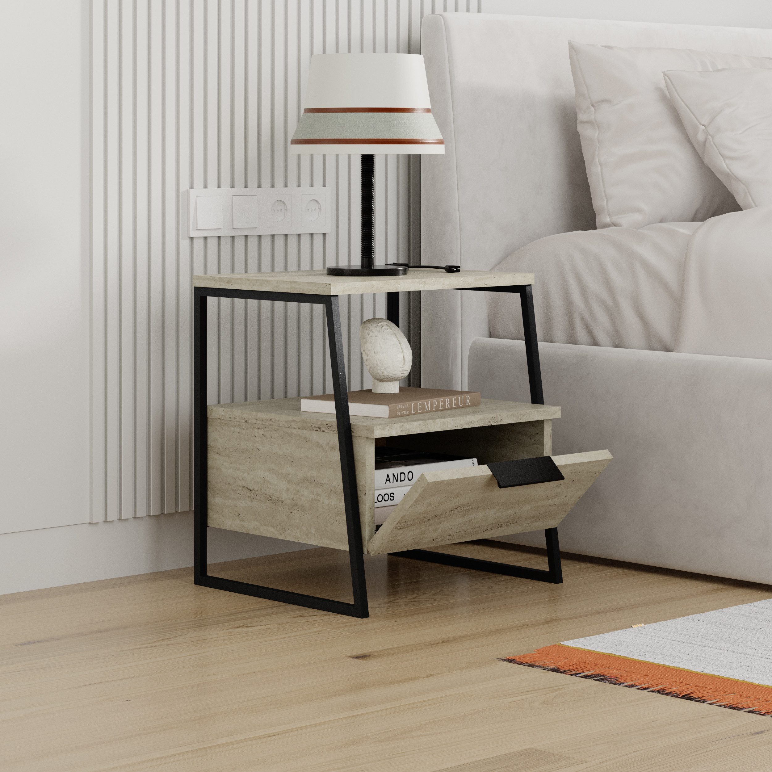 Decortie Nachttisch Pal Moderner Nachttisch, 45 x 41 x 50 cm (1 Tisch), Mod günstig online kaufen