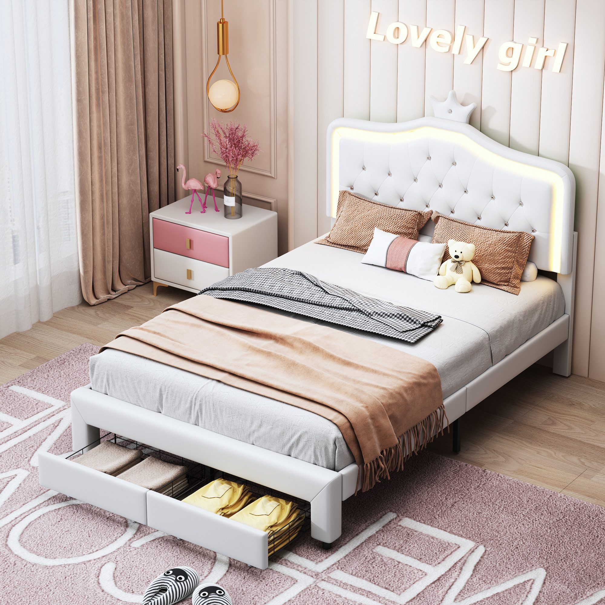 SEEZSSA Polsterbett Kinderbett Jugendbett (140x200cm Bett günstig online kaufen