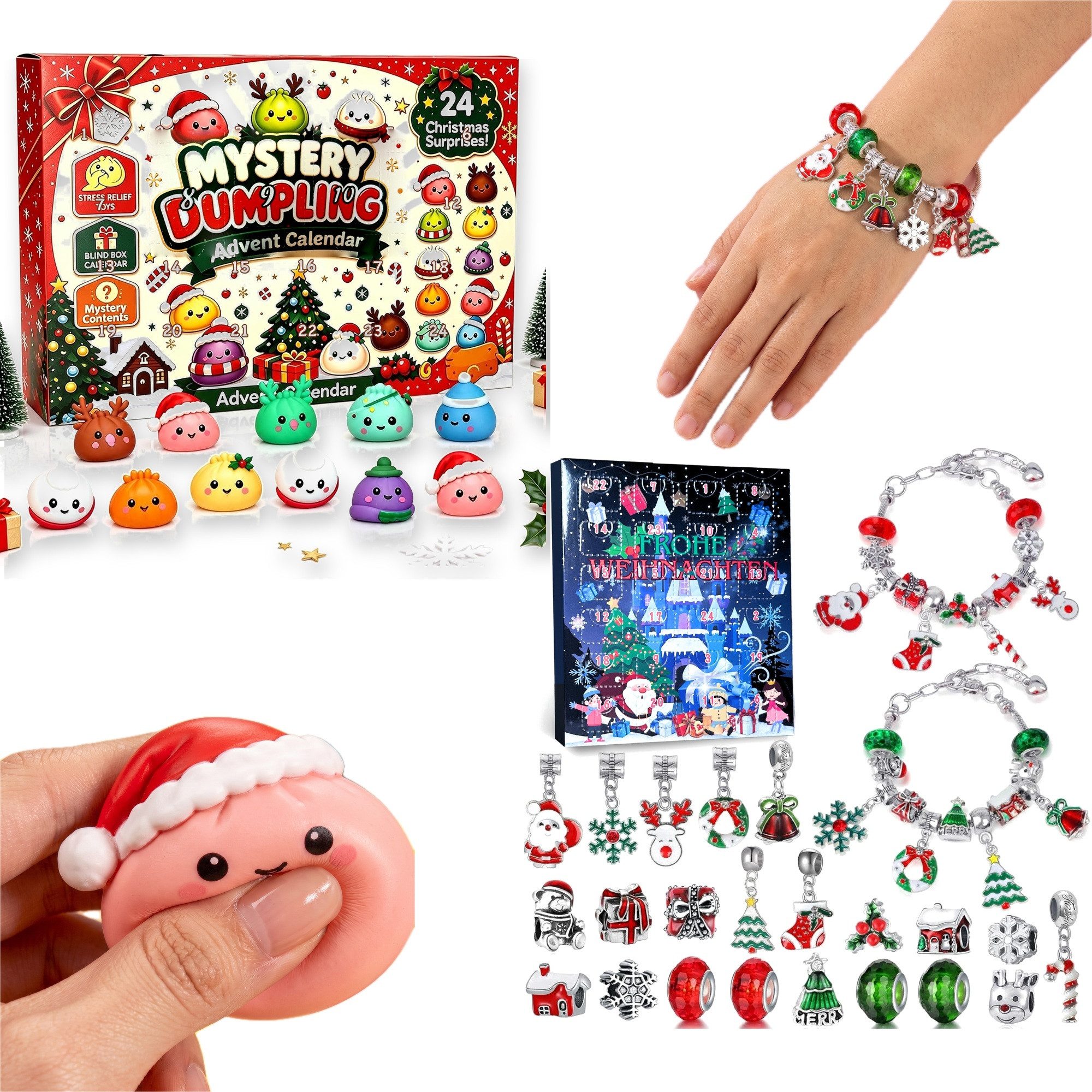 Lucadeau Spielzeug-Adventskalender Squishy Adventskalender 2026 Kinder – 24 Mochi Squishies (2 Sets je 24-tlg), Weihnachtskalender ab 5 Jahren, 24 Squishies, ohne Süßigkeiten