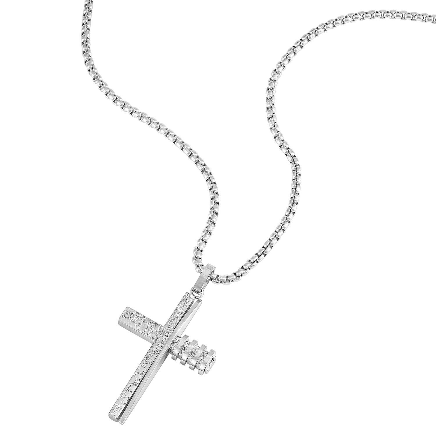 Police Kette mit Anhänger Herren-Crosstone Edelstahl Kreuz