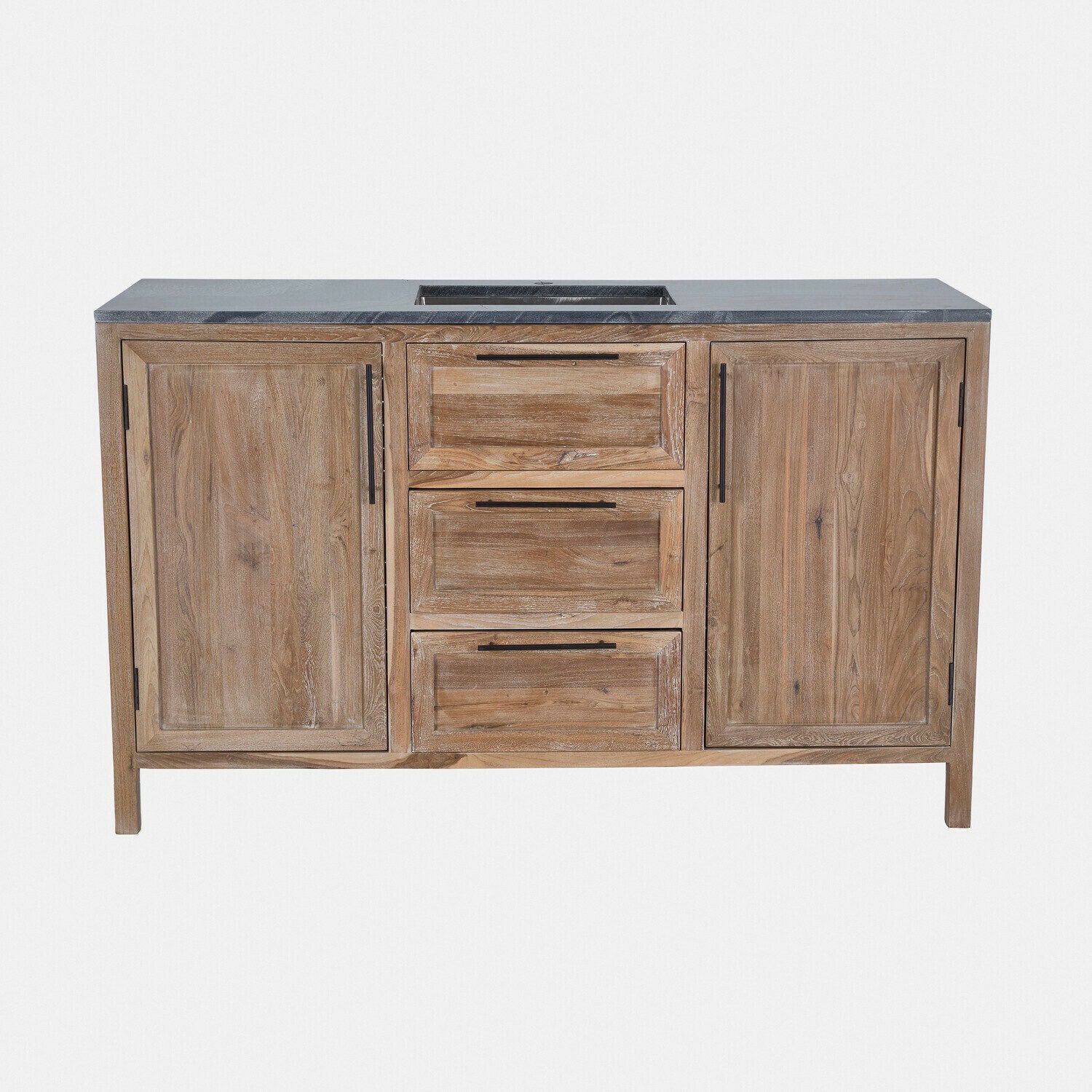 Mirabeau Küchenzeile Outdoor-Küche 3er Set Corviano braun/schwarz