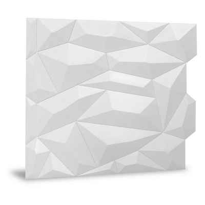 Profhome 3D Wandpaneel 705475, BxL: 60x61 cm, 0.33 qm, (Wandpaneel-Set, 6-tlg., Wandverkleidung Glacier Matte White) matt weiß