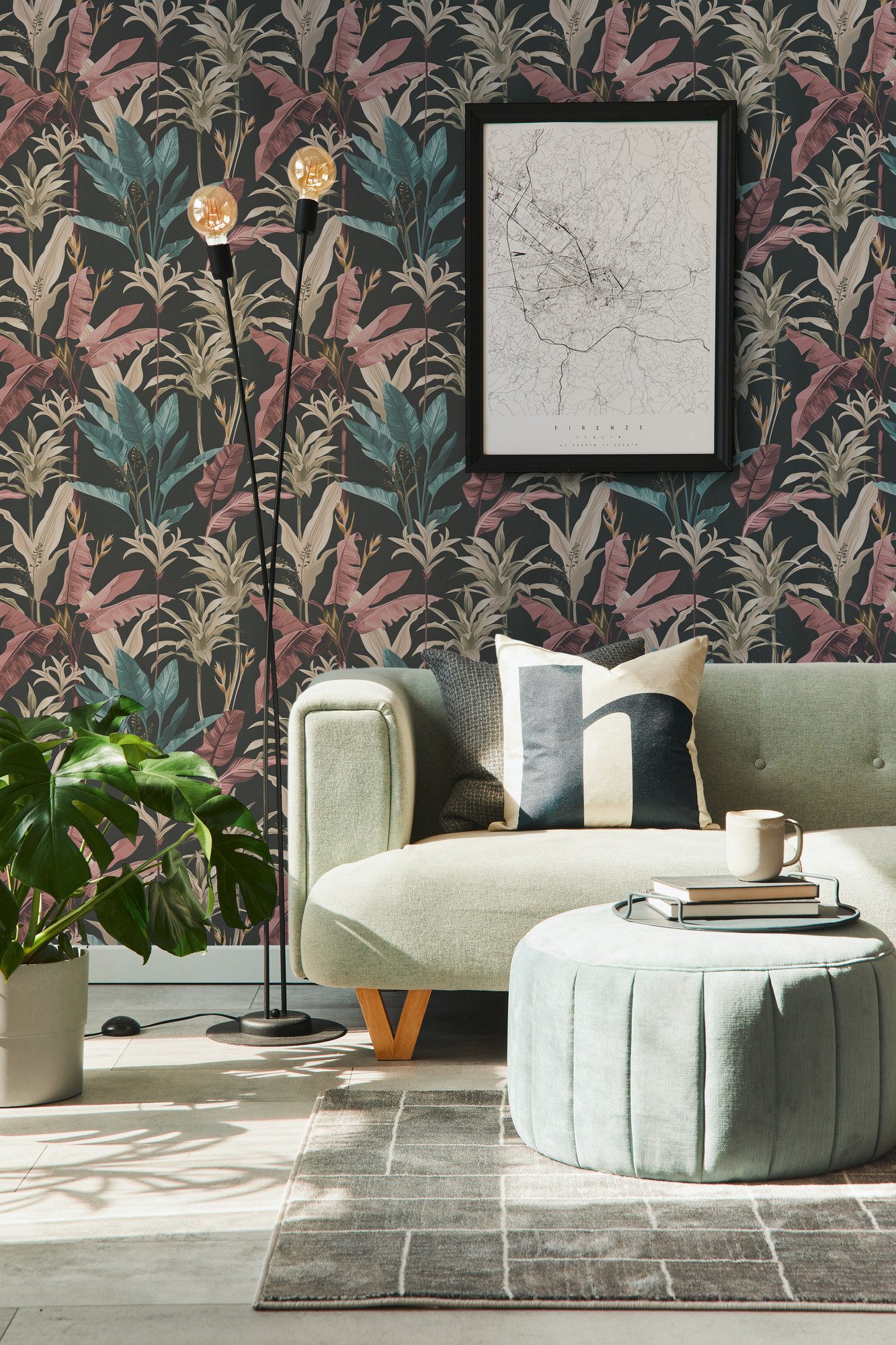 living walls Vliestapete LIMITED – Tropical Leaves, leicht strukturiert, naturalistisch, tropisch, botanisch, (1 St), Großformatige Palm- und Bananenblätter im Dschungel-Look