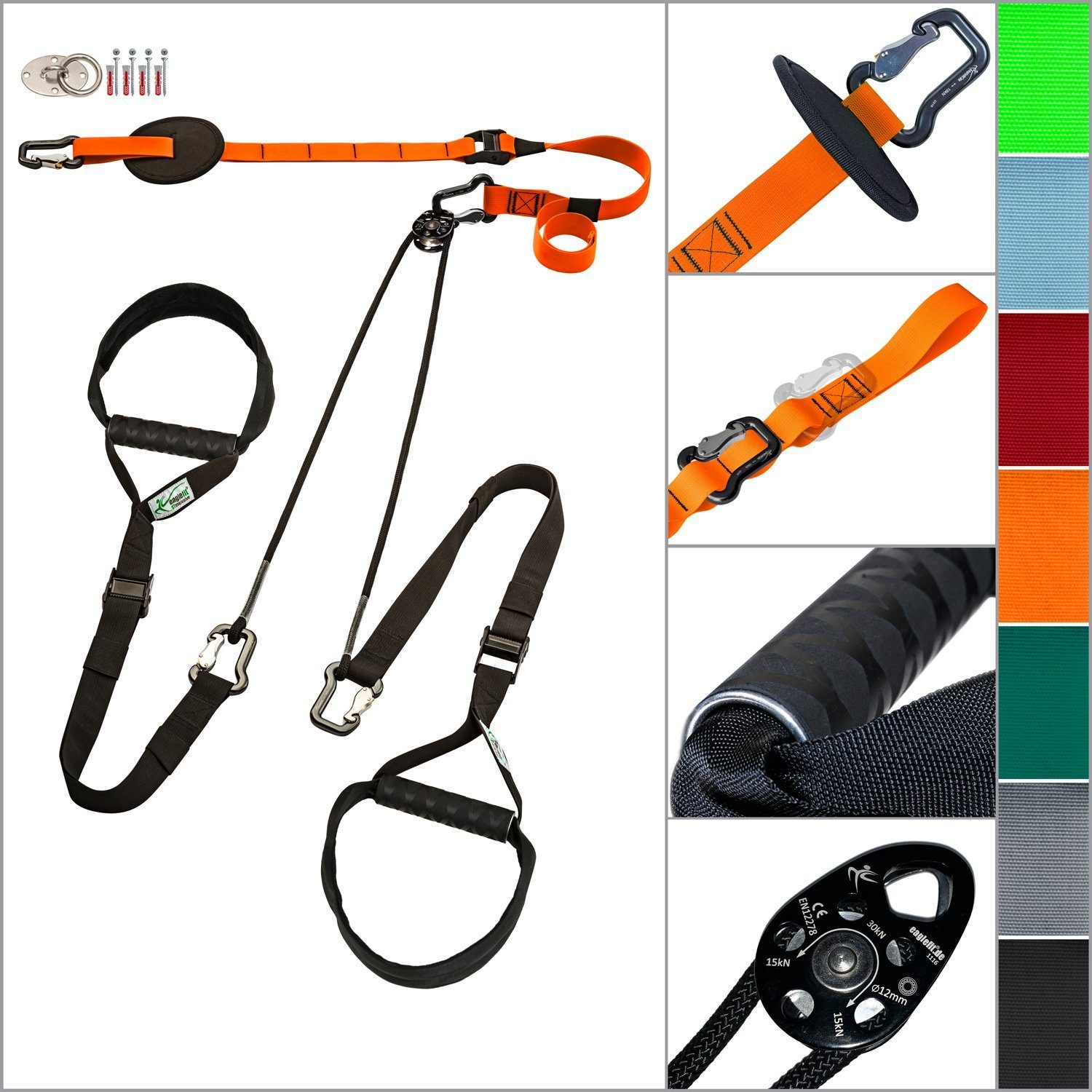 & ALU, Zuhause, Indoor eaglefit® Schlingentrainer Sling-Trainer orange Outdoor EXCLUSIVE Sportgerät für
