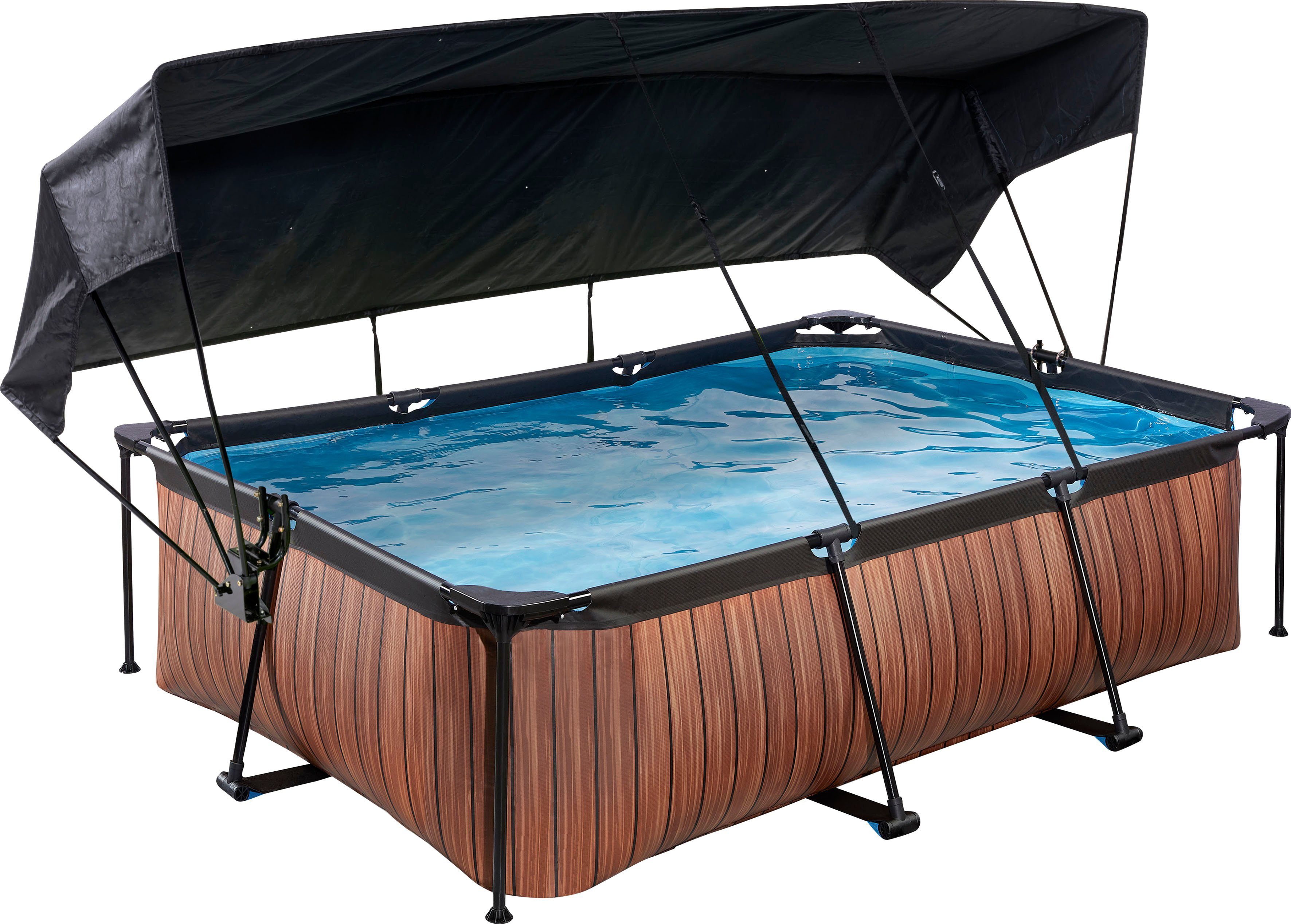 EXIT Framepool (Set, 3-tlg), BxLxH: 150x220x65 cm, mit Filterpumpe und Sonnensegel