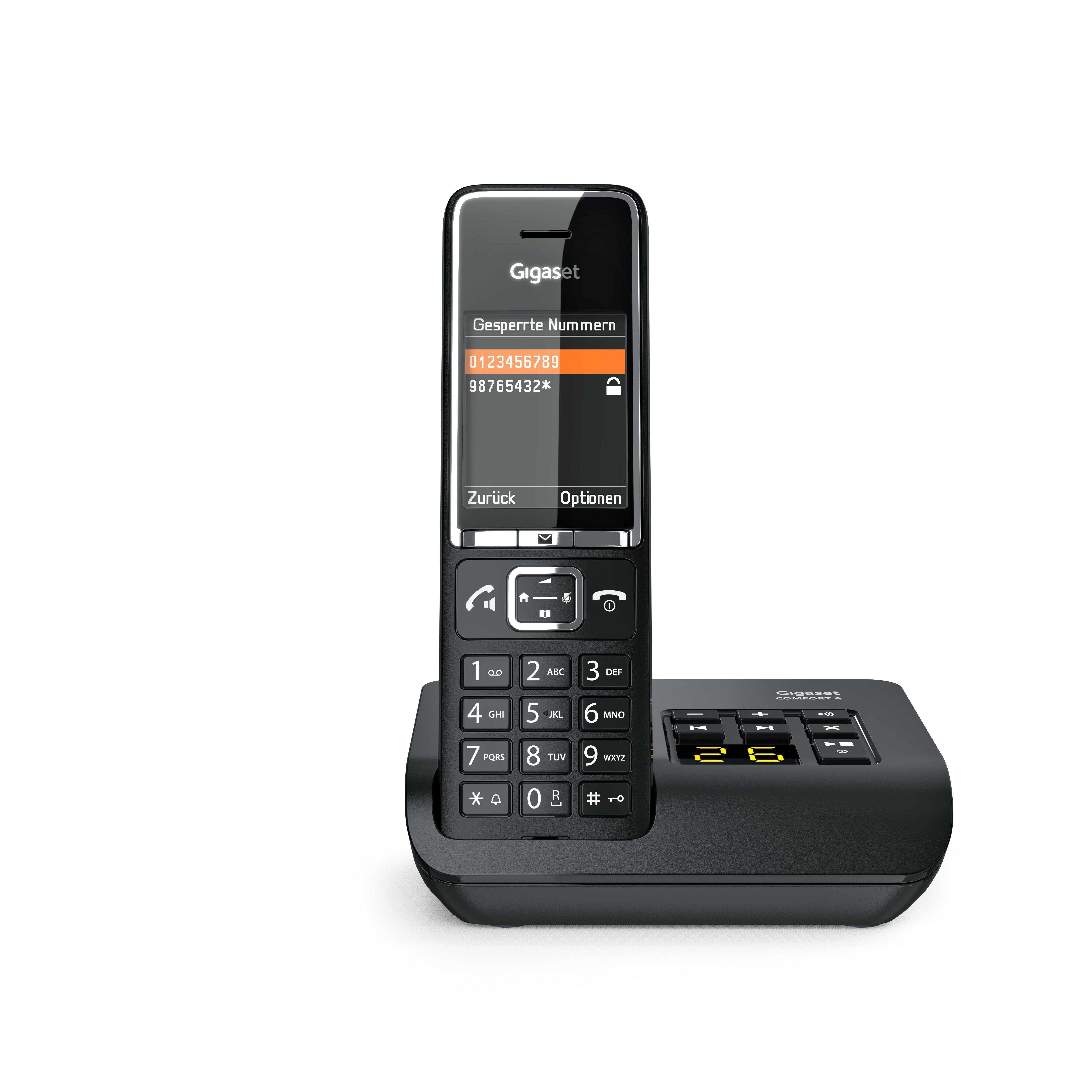 Gigaset COMFORT 550A schwarz Anrufbeantworter, 1, Festnetztelefon (Mobilteile: Freisprechen)