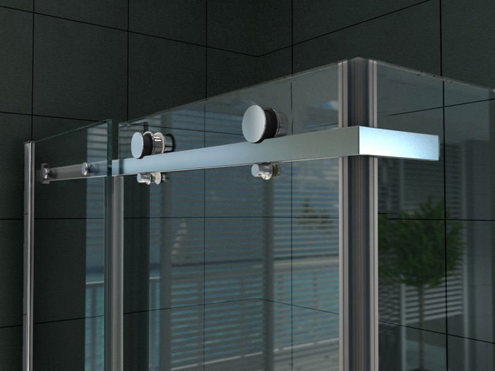 Aloni Eckdusche mit Teilrahmenkonstruktion (verchromt), Duschglas, Schiebe- günstig online kaufen