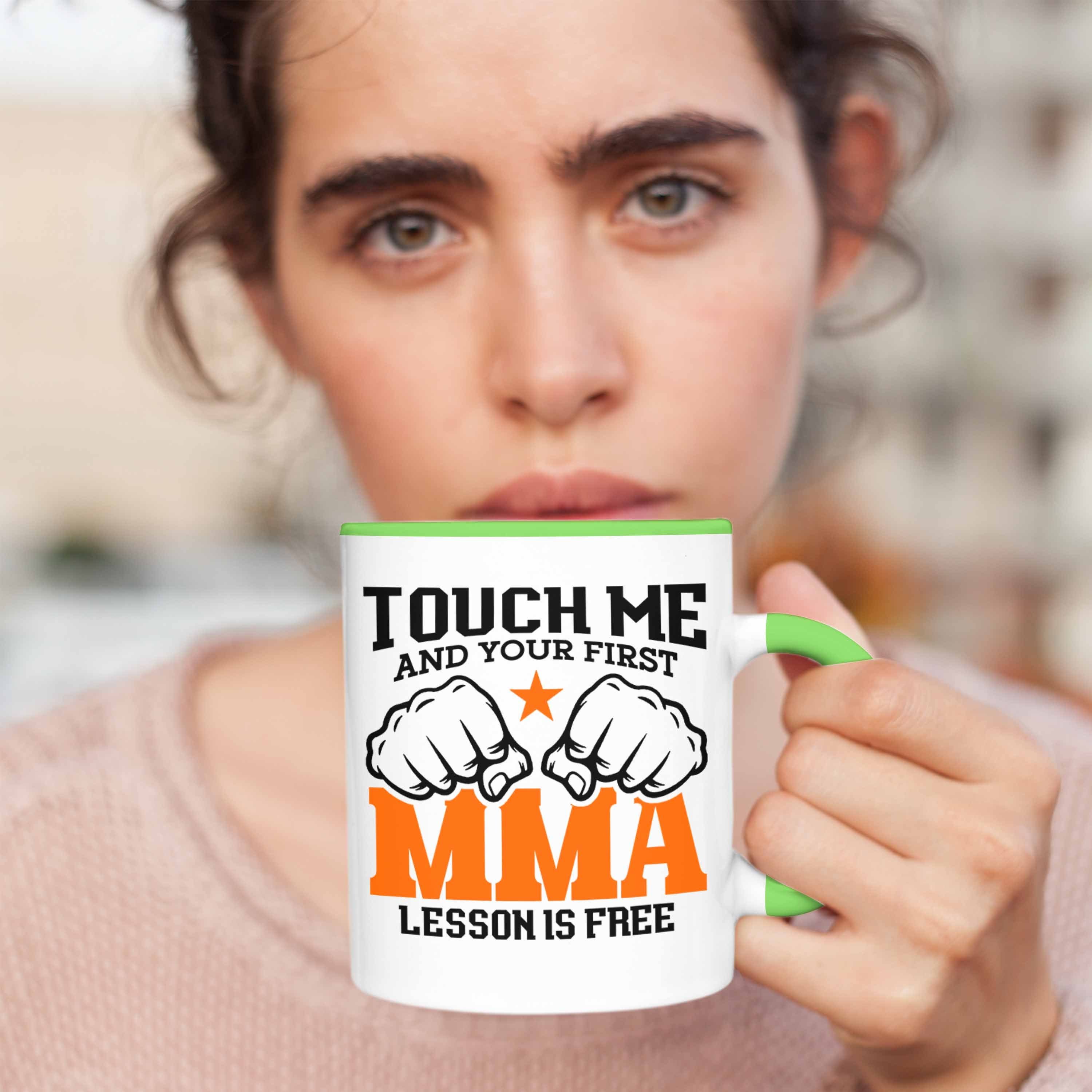 MMA MMA-Kämpfer Geschenkidee MMA-Tasse Lesson First Tasse Trendation Grün für Geschenk
