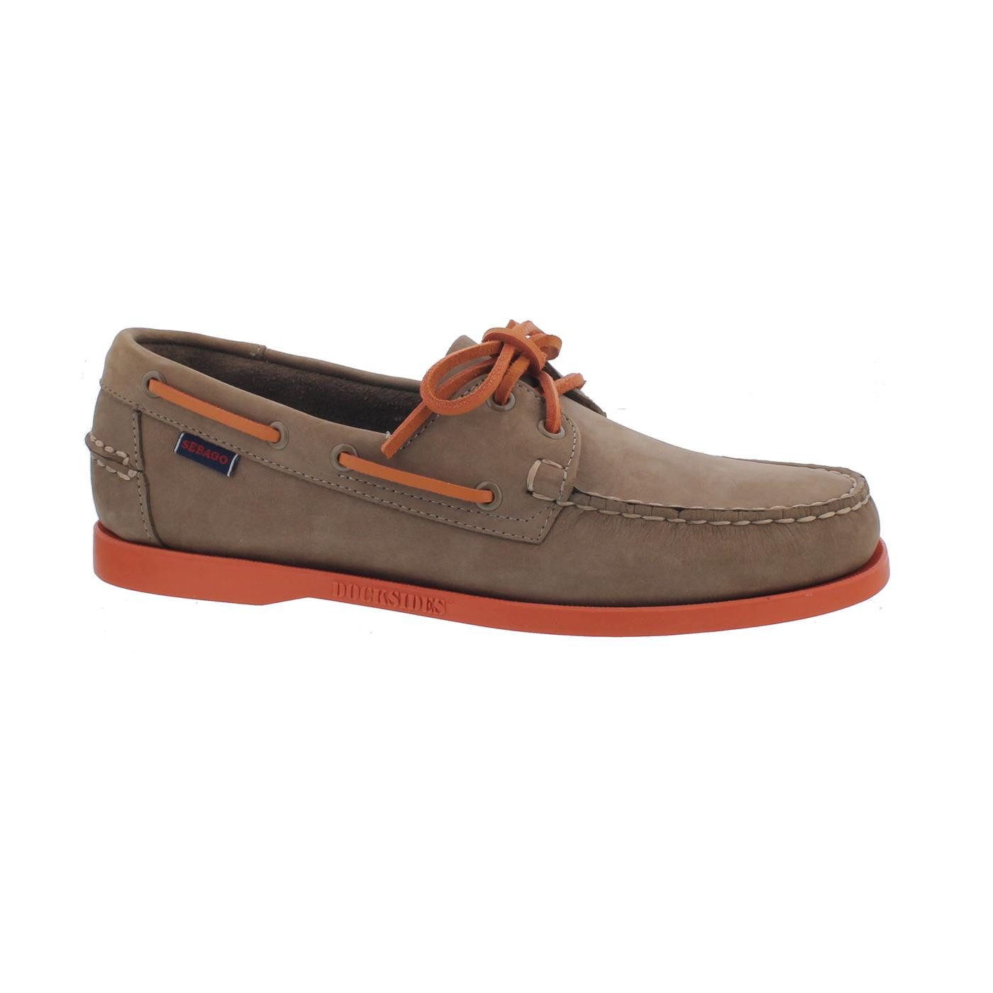 Sebago Sebago Docksides, Nubuck, Brown Taupe / Orange, Men 7000GA0-A70 Bootsschuh