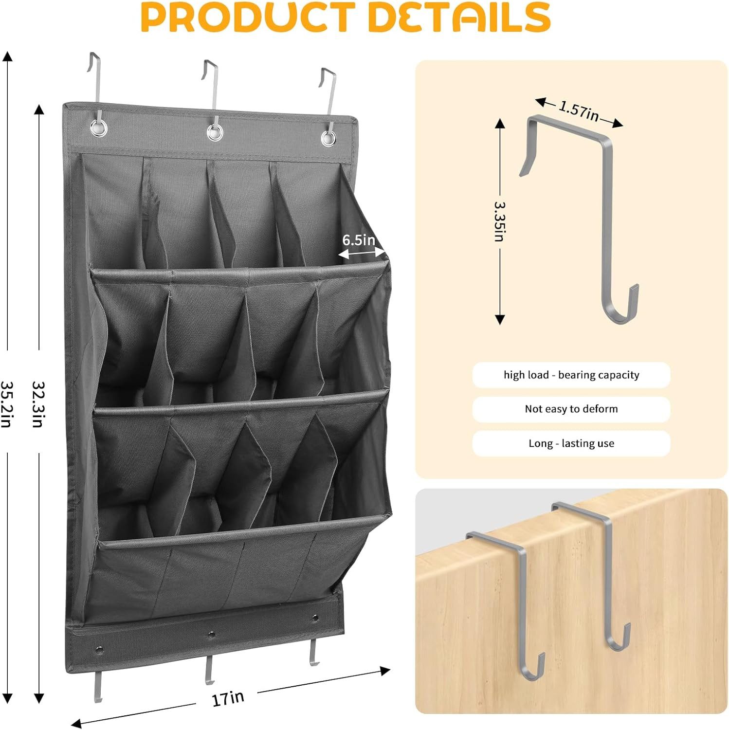 Coonoor Hängeregal Schuh-Organizer über der Tür, hängende Schuhaufbewahrung günstig online kaufen