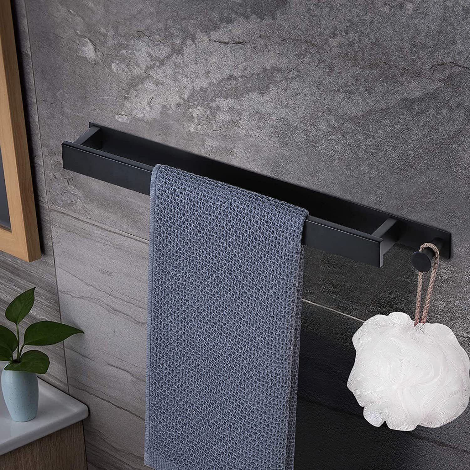 Silber Gsocel Handtuchhalter Edelstahl Badezimmer Wandmontierter Handtuchhalter für Küche Selbstklebend Gästehandtuch Halter Ohne Bohren