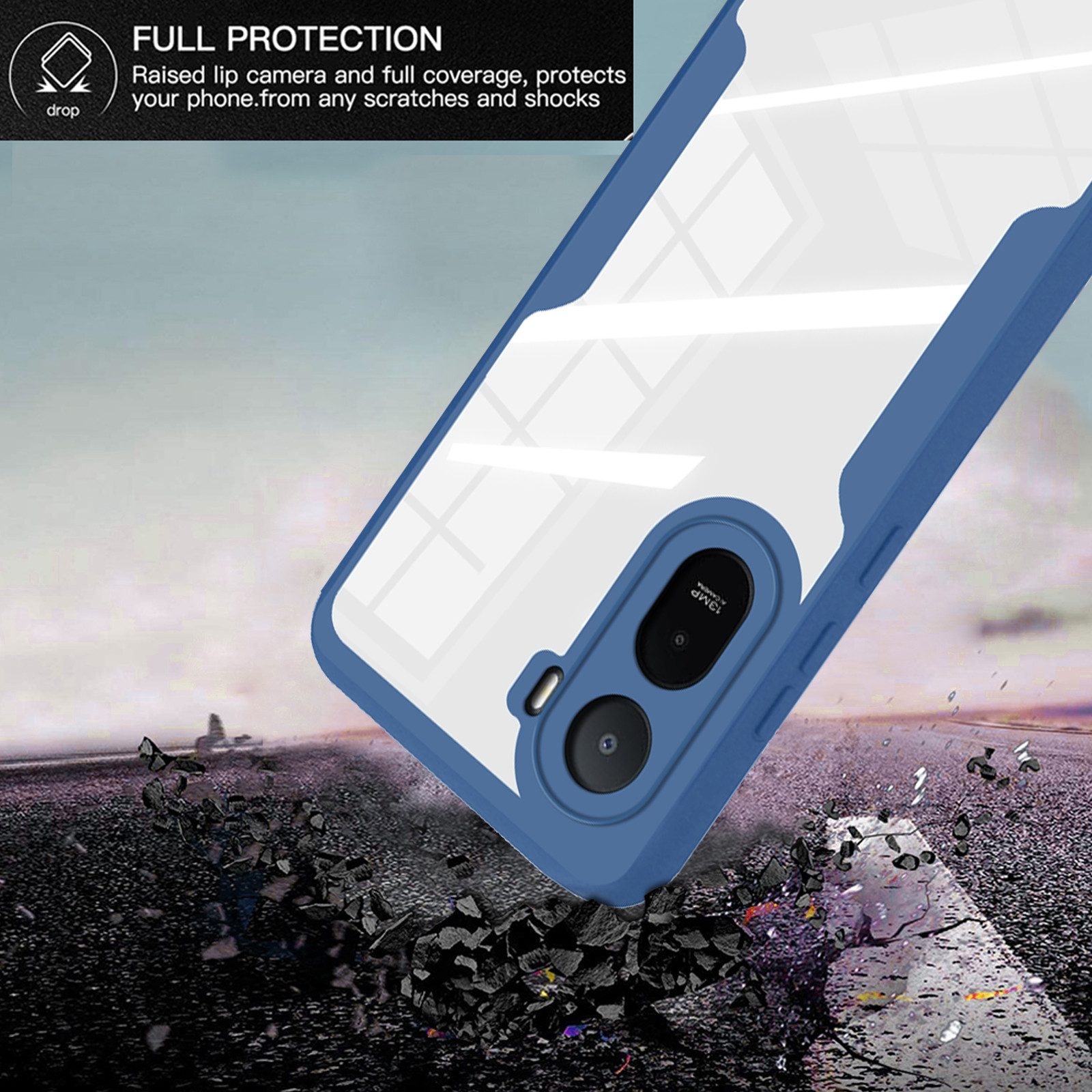 betterfon Handyhülle für Xiaomi Redmi A7 Pro 360° Hülle mit Integriertem Displayschutz, Vollschutz Case mit integriertem Displayschutz und klarer Sicht – Bild 3 von 5